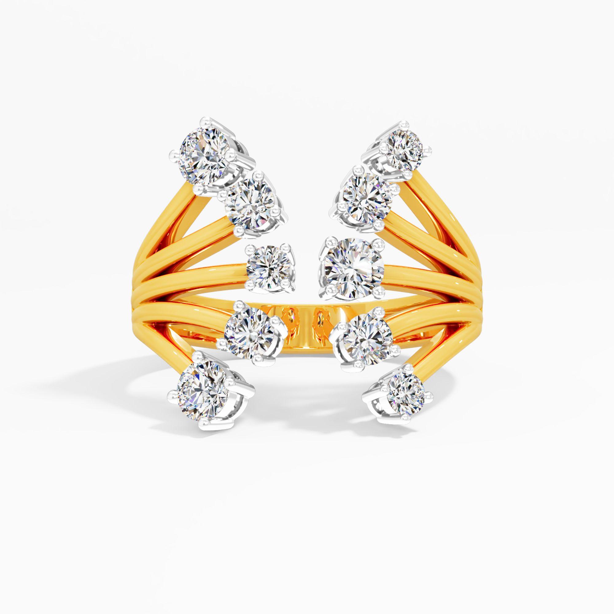 Bypass Floating Diamond Ring