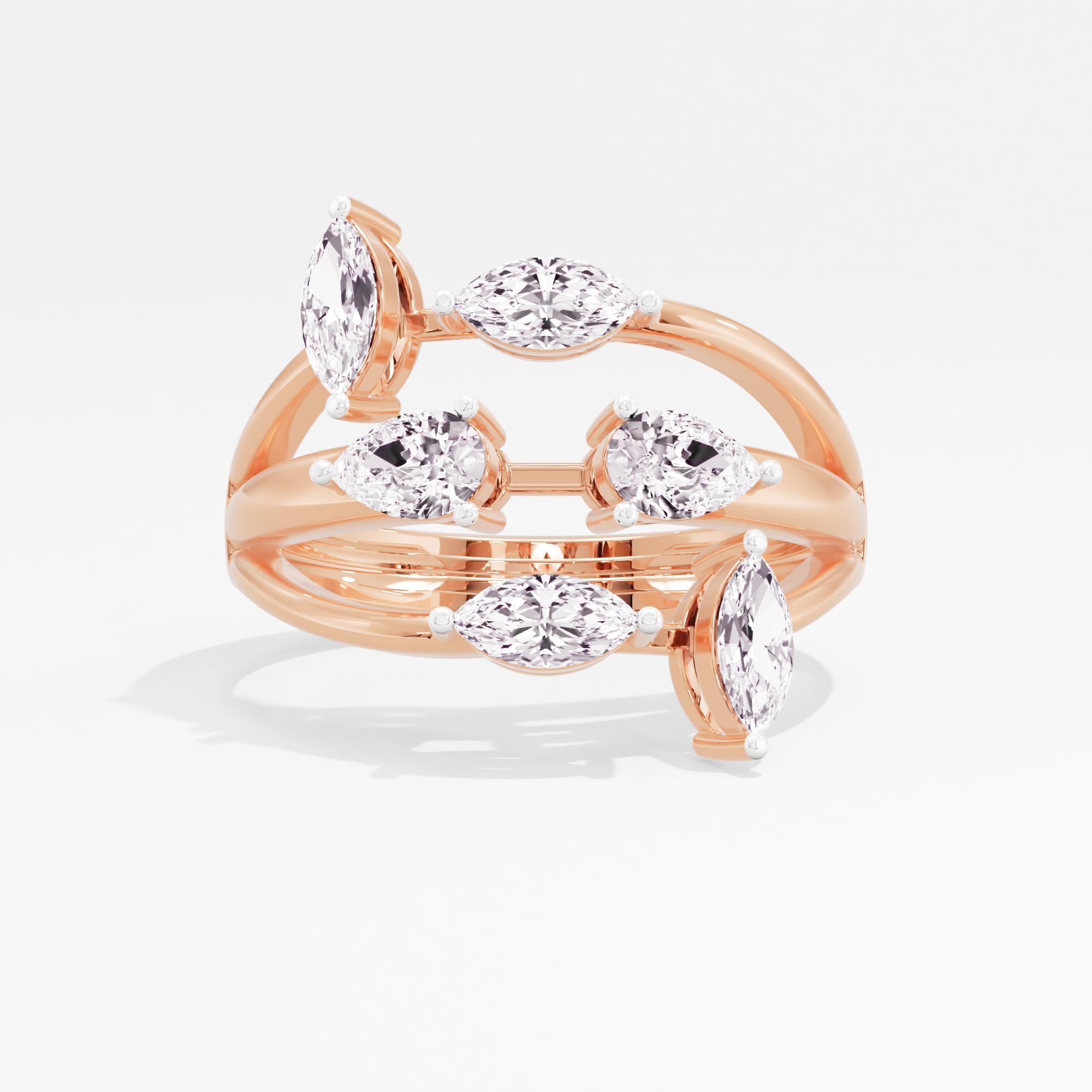 Clutched Splendor 3 Stone Wrap Ring