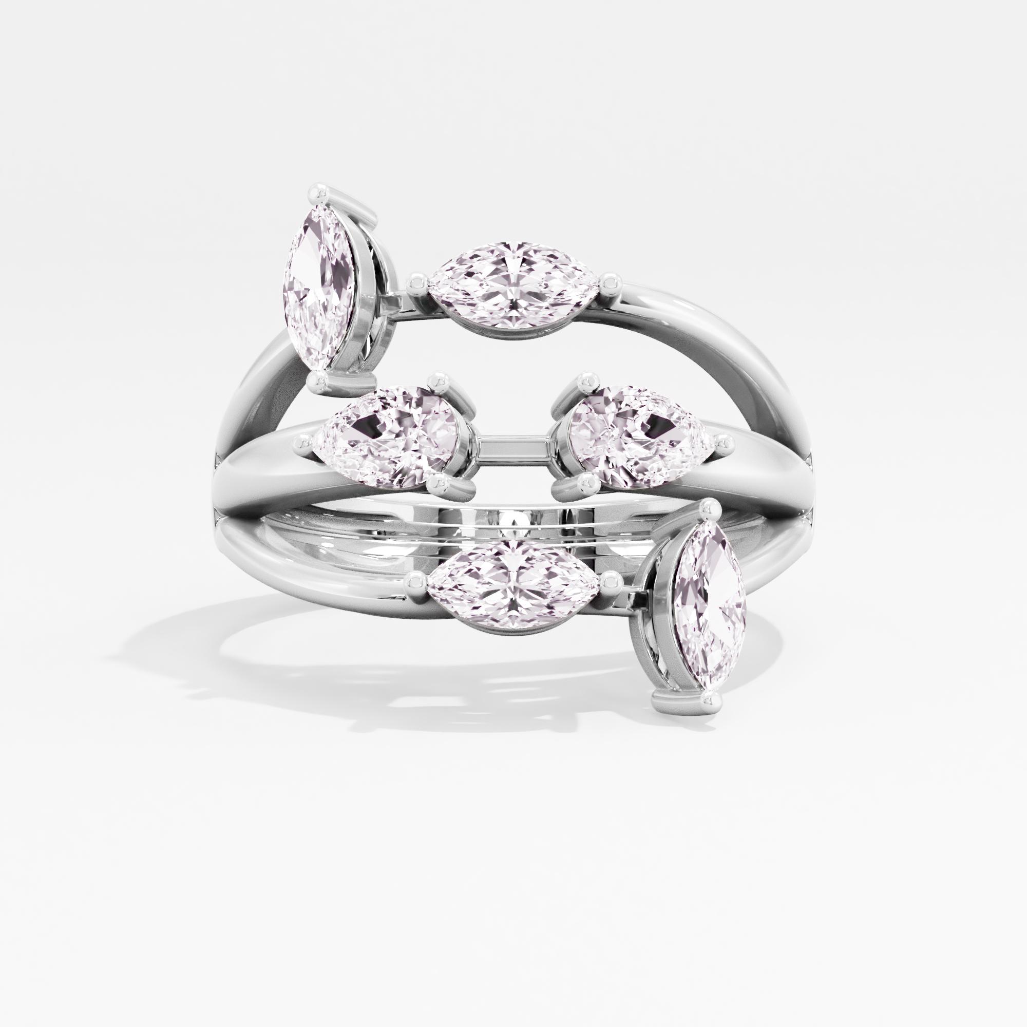 Clutched Splendor 3 Stone Wrap Ring