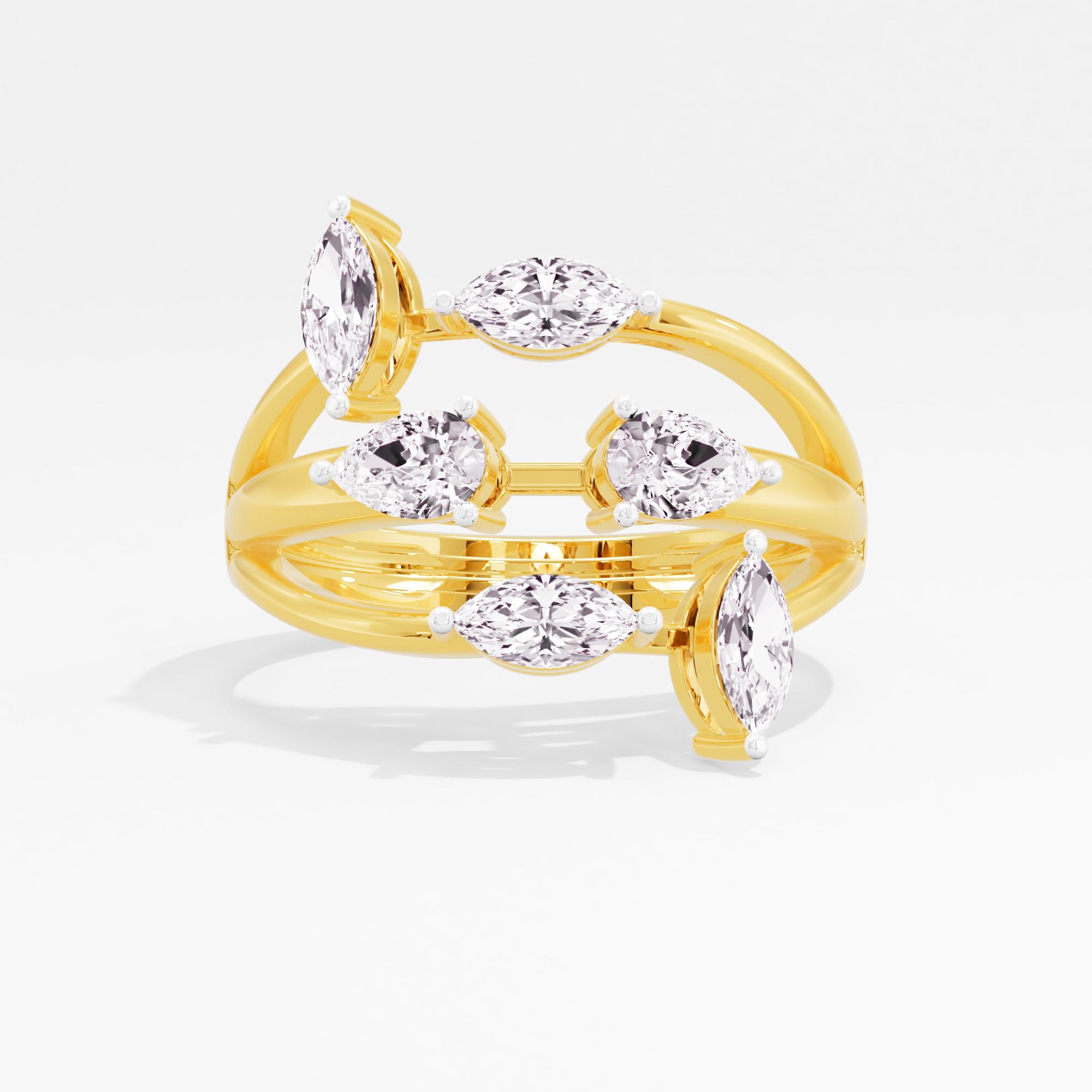Clutched Splendor 3 Stone Wrap Ring