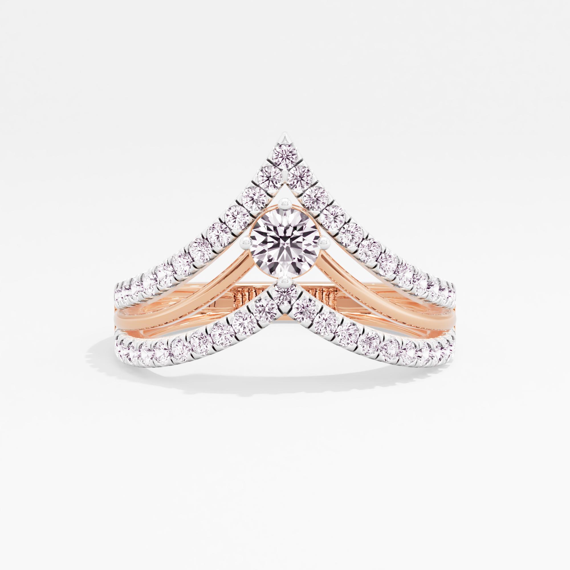 Princess Peak Solitaire Chevron Ring