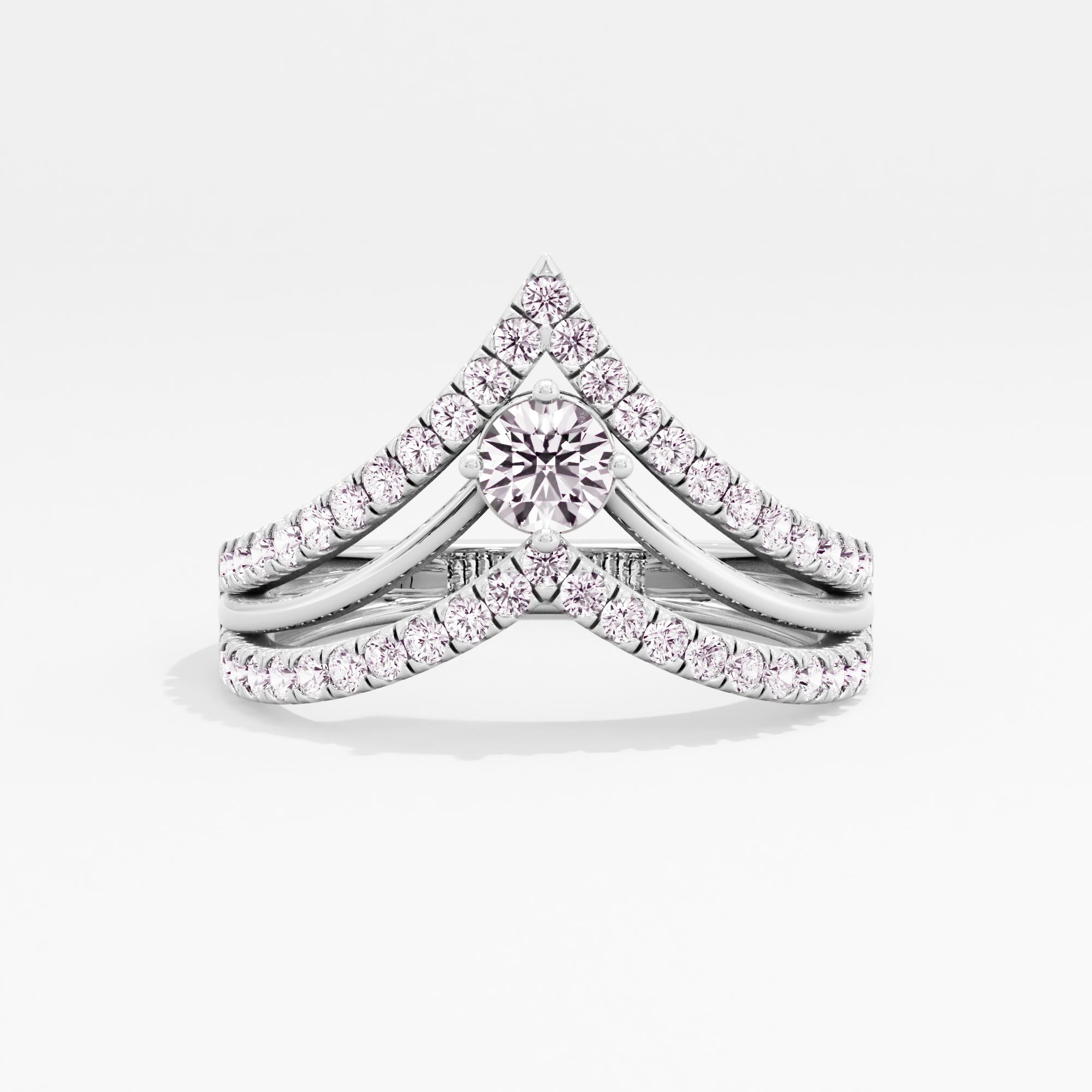 Princess Peak Solitaire Chevron Ring