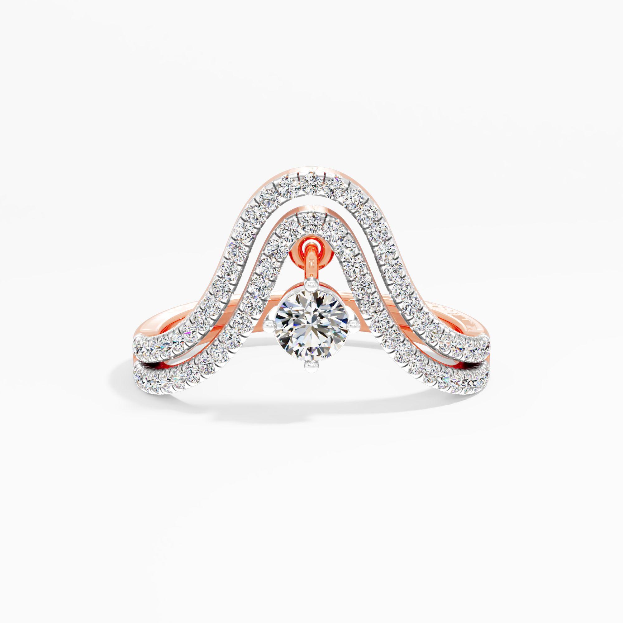 Arched Hanging Diamond Vanki Ring