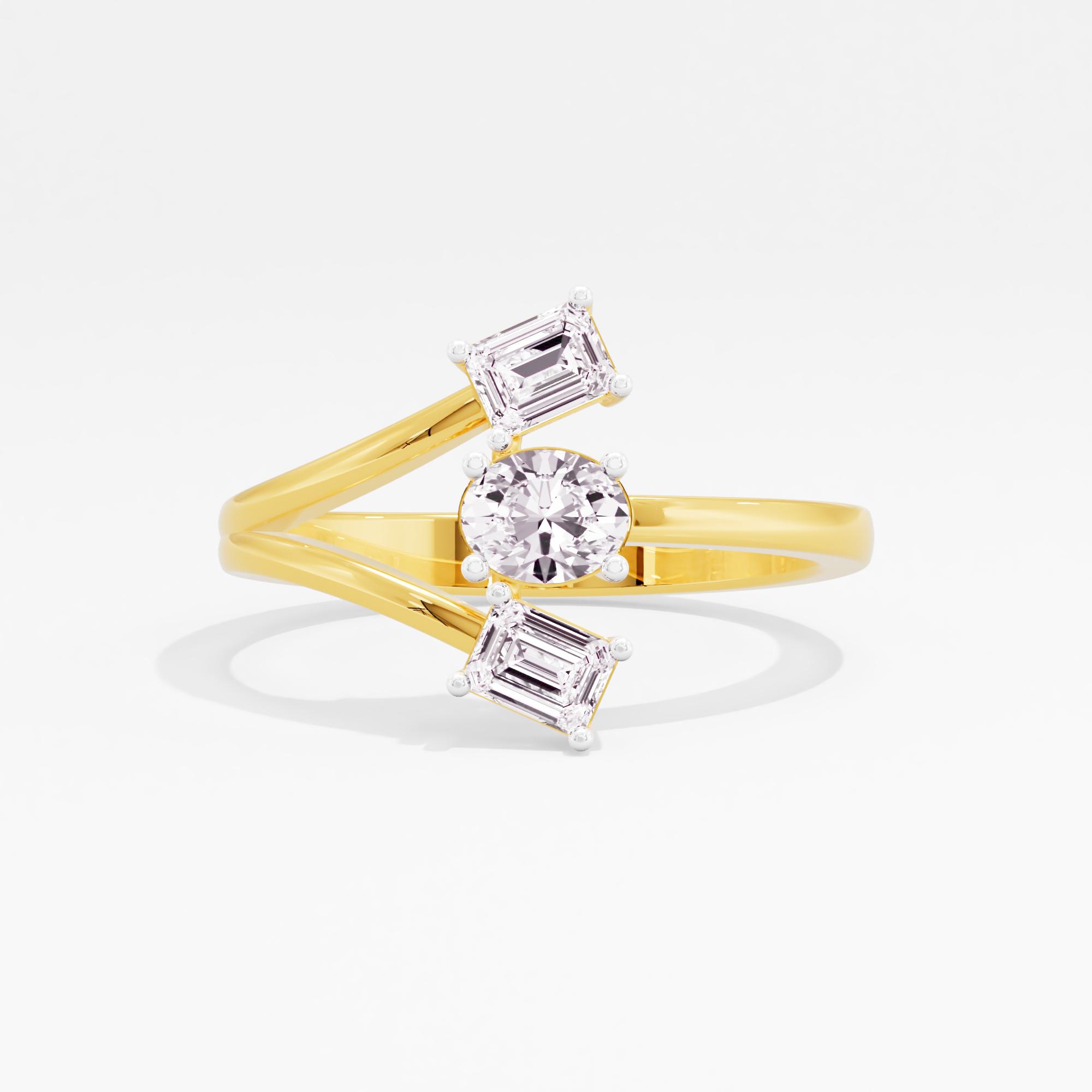Trinity Claw 3 Stone Wrap Ring
