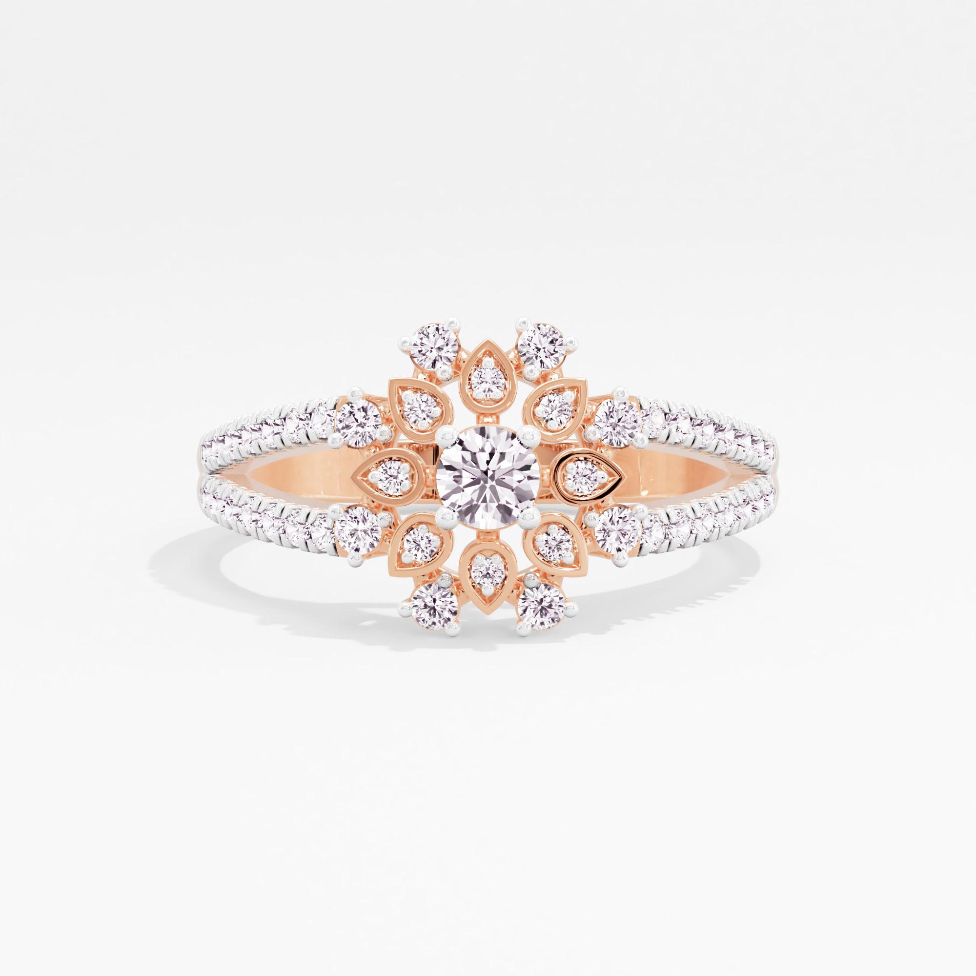 Sunray Petals Solitaire Ring
