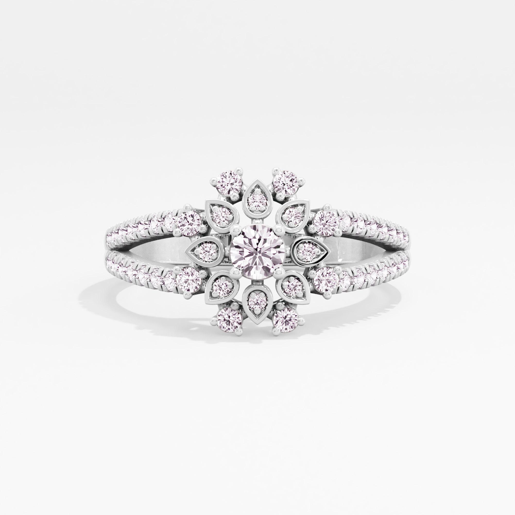 Sunray Petals Solitaire Ring