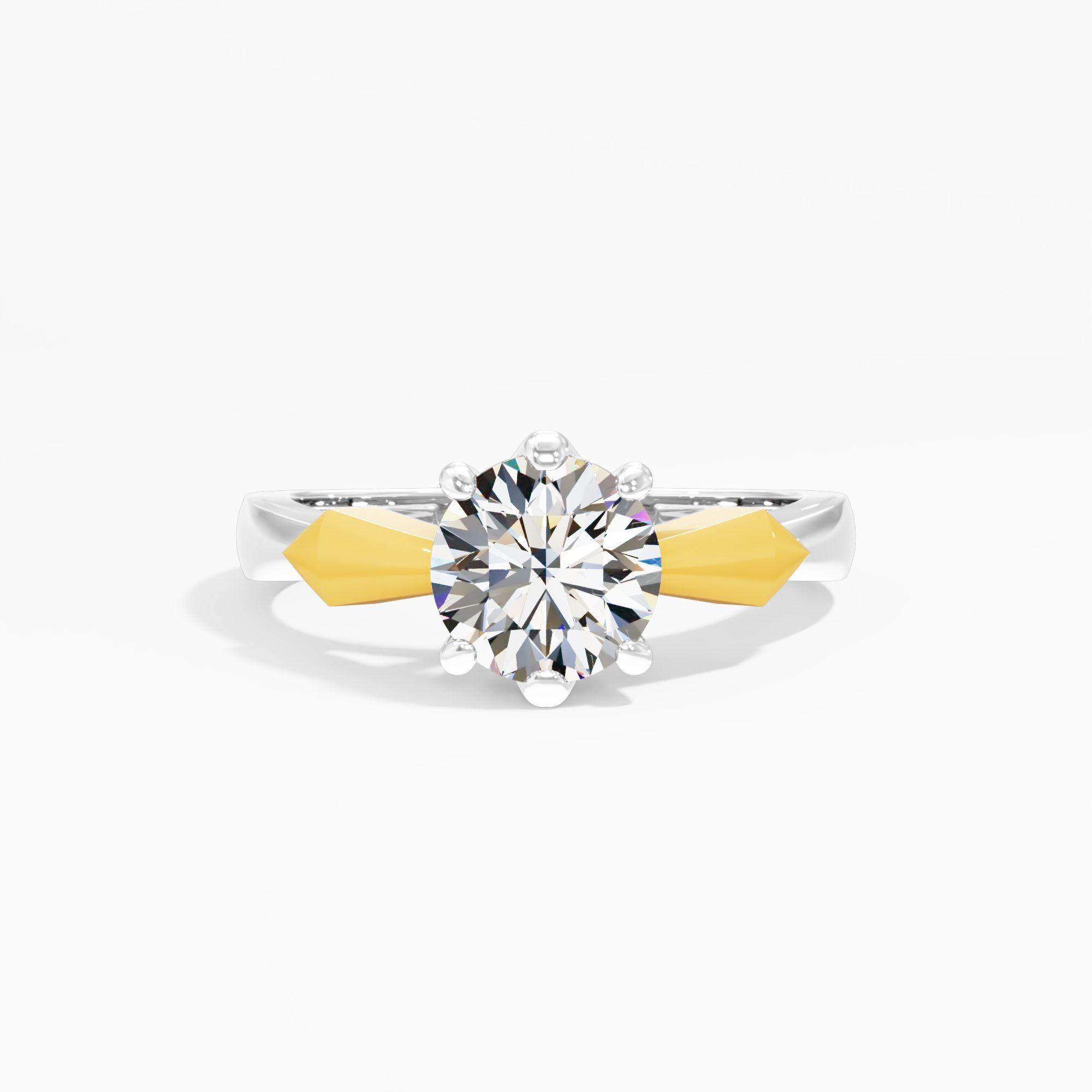 Celestial Peak 2 Tone Solitaire Ring