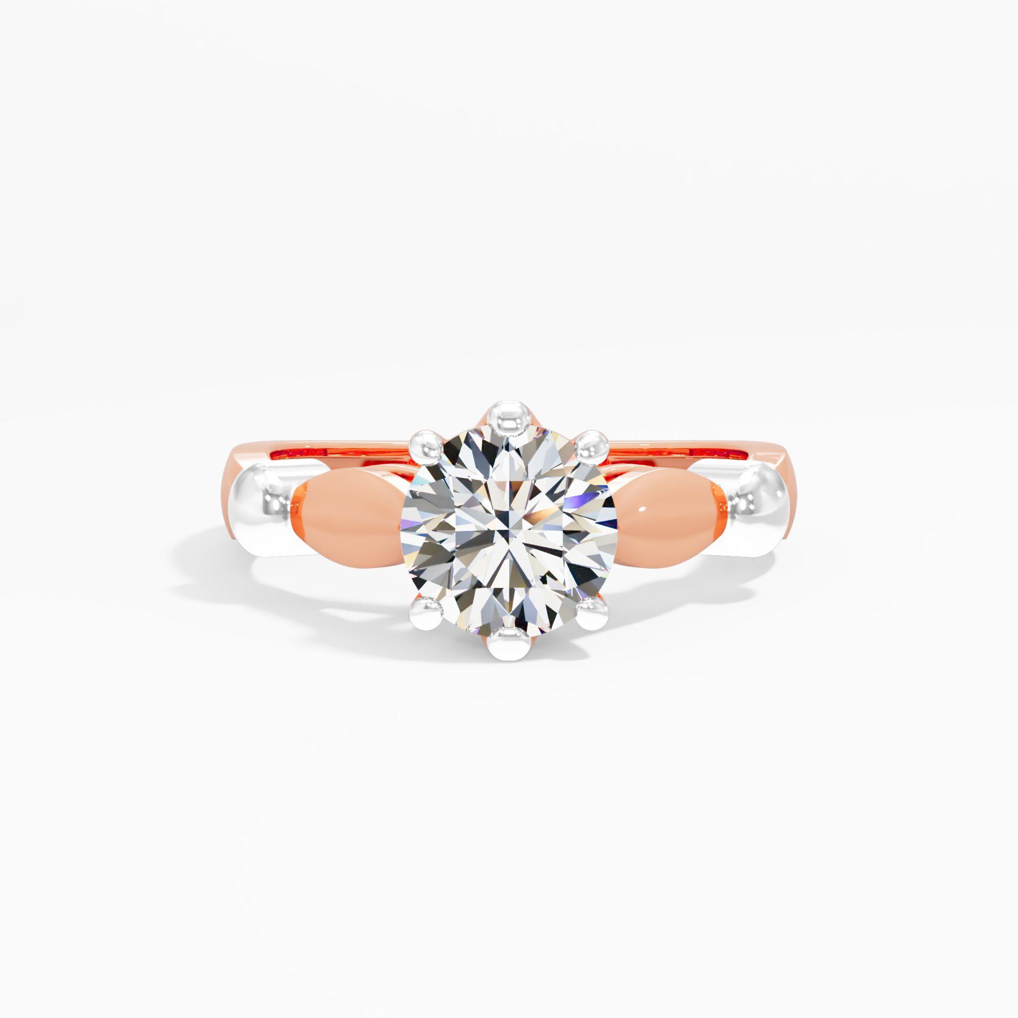 Stellar Pulse 2 Tone Solitaire Ring