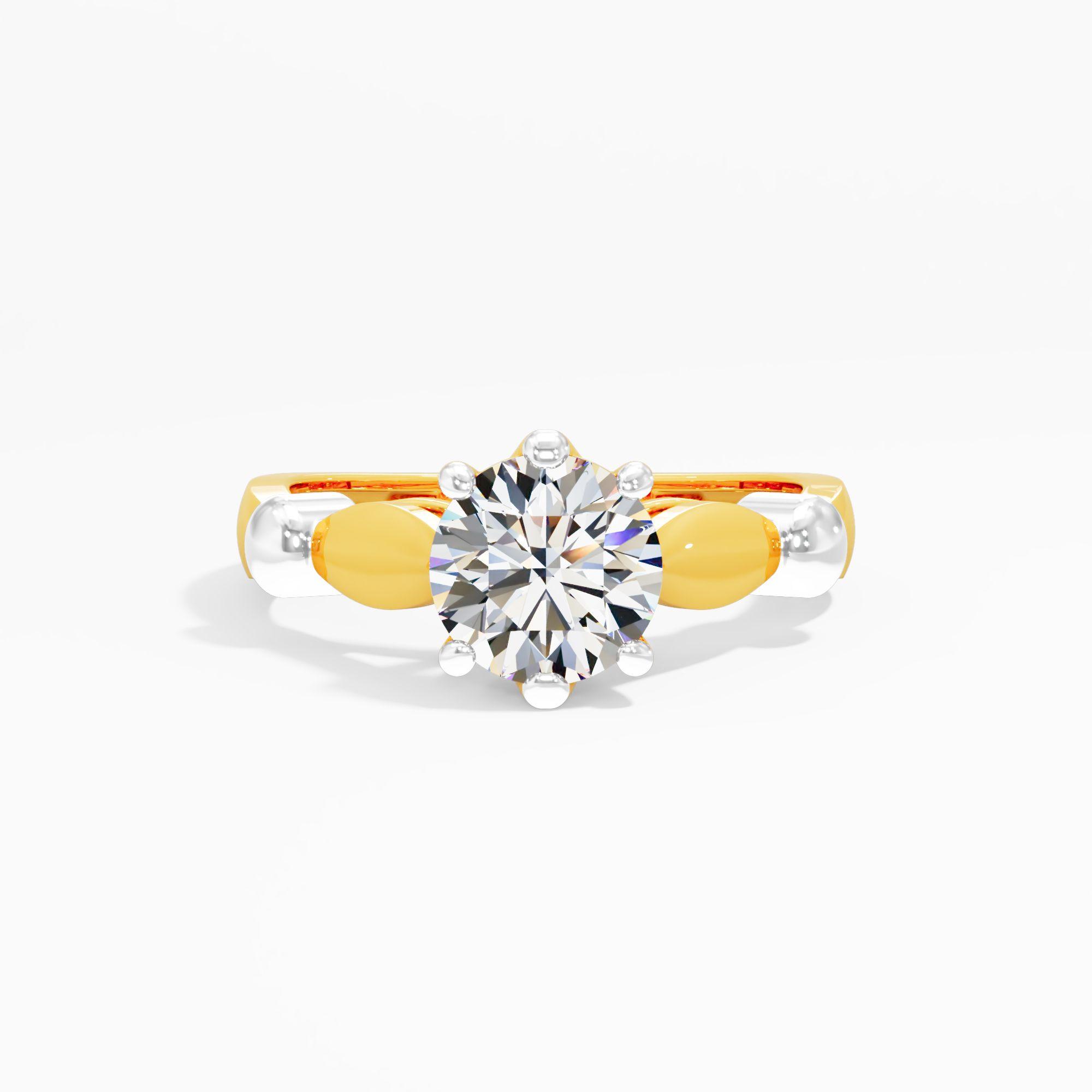 Stellar Pulse 2 Tone Solitaire Ring