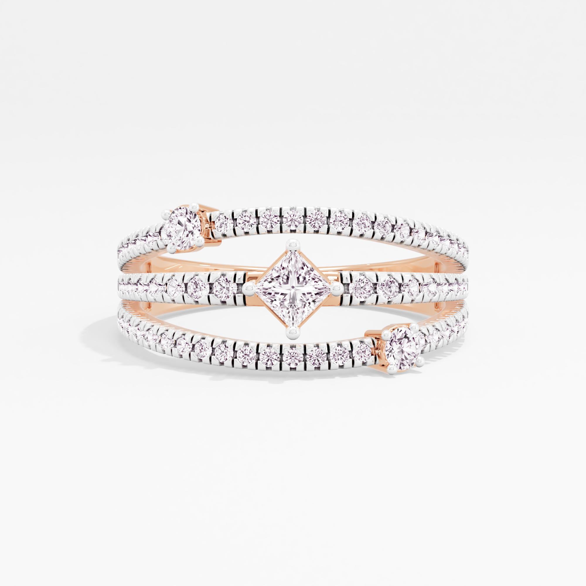 Timeless Whisper 3 Stone Crossover Ring