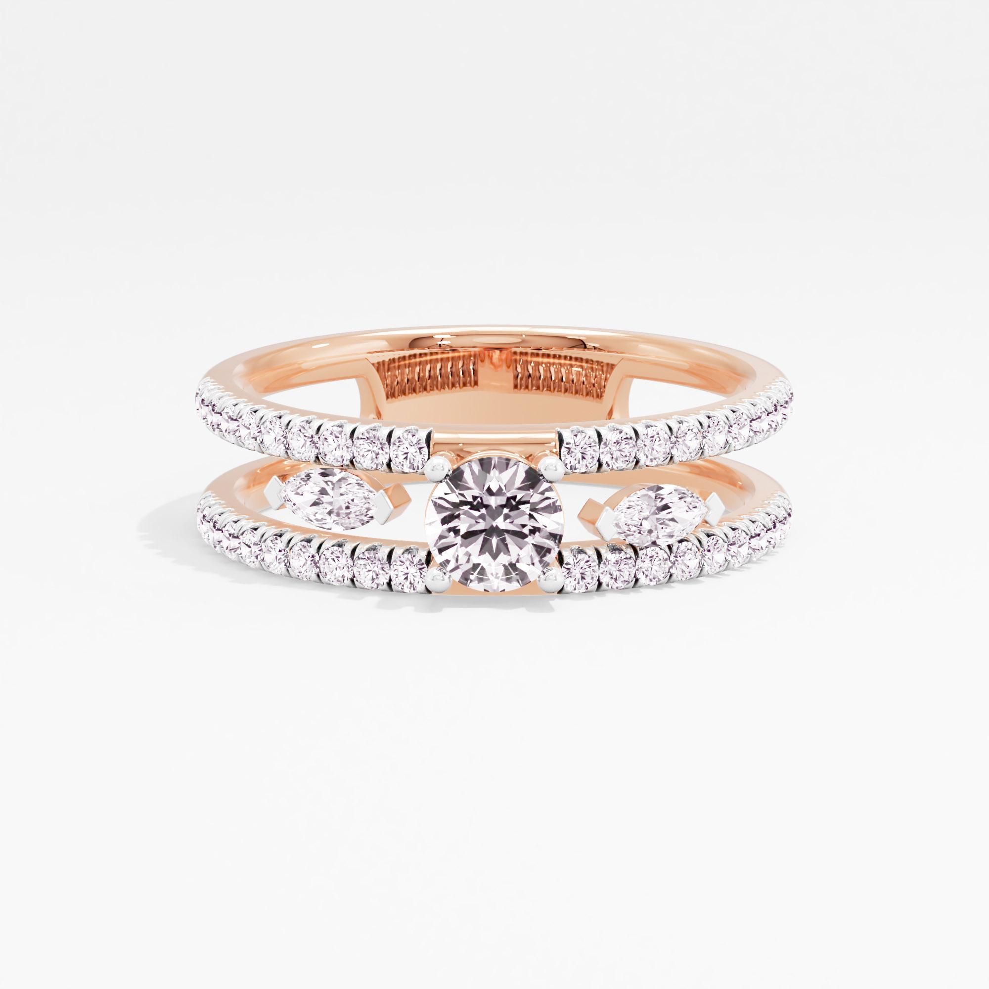 Twin Lanes Solitaire Ring