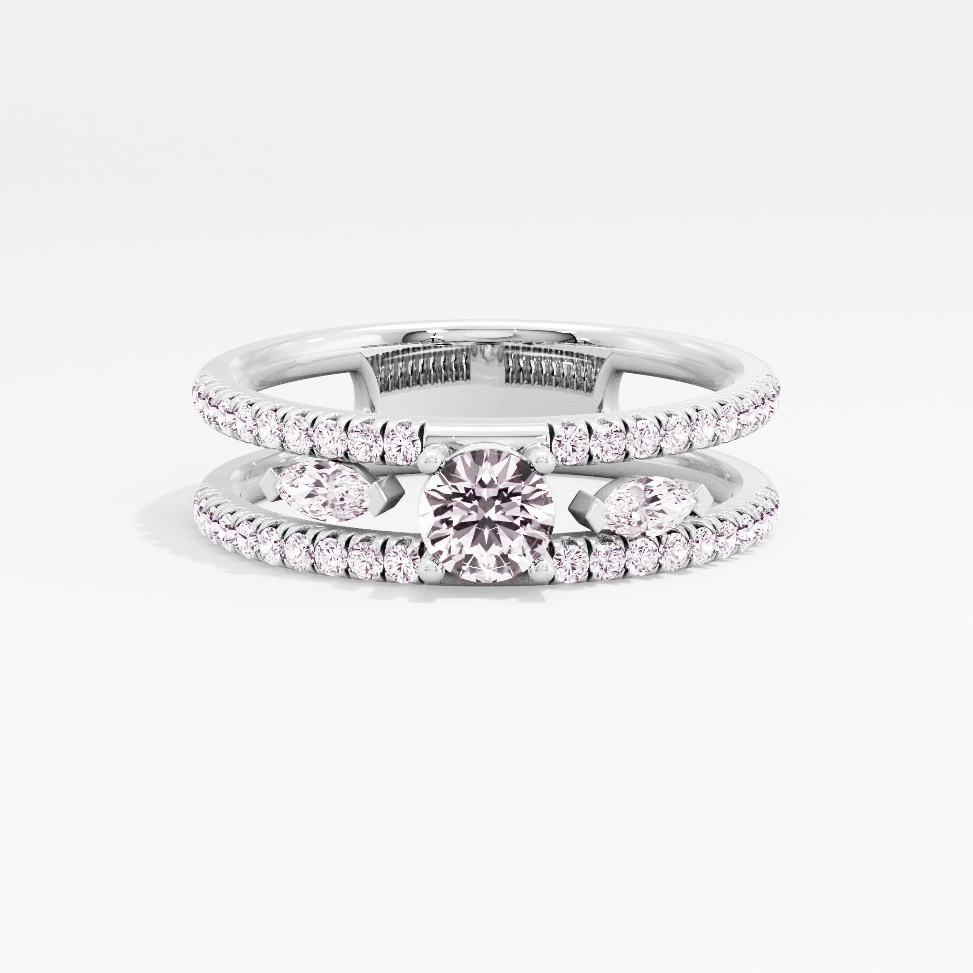 Twin Lanes Solitaire Ring