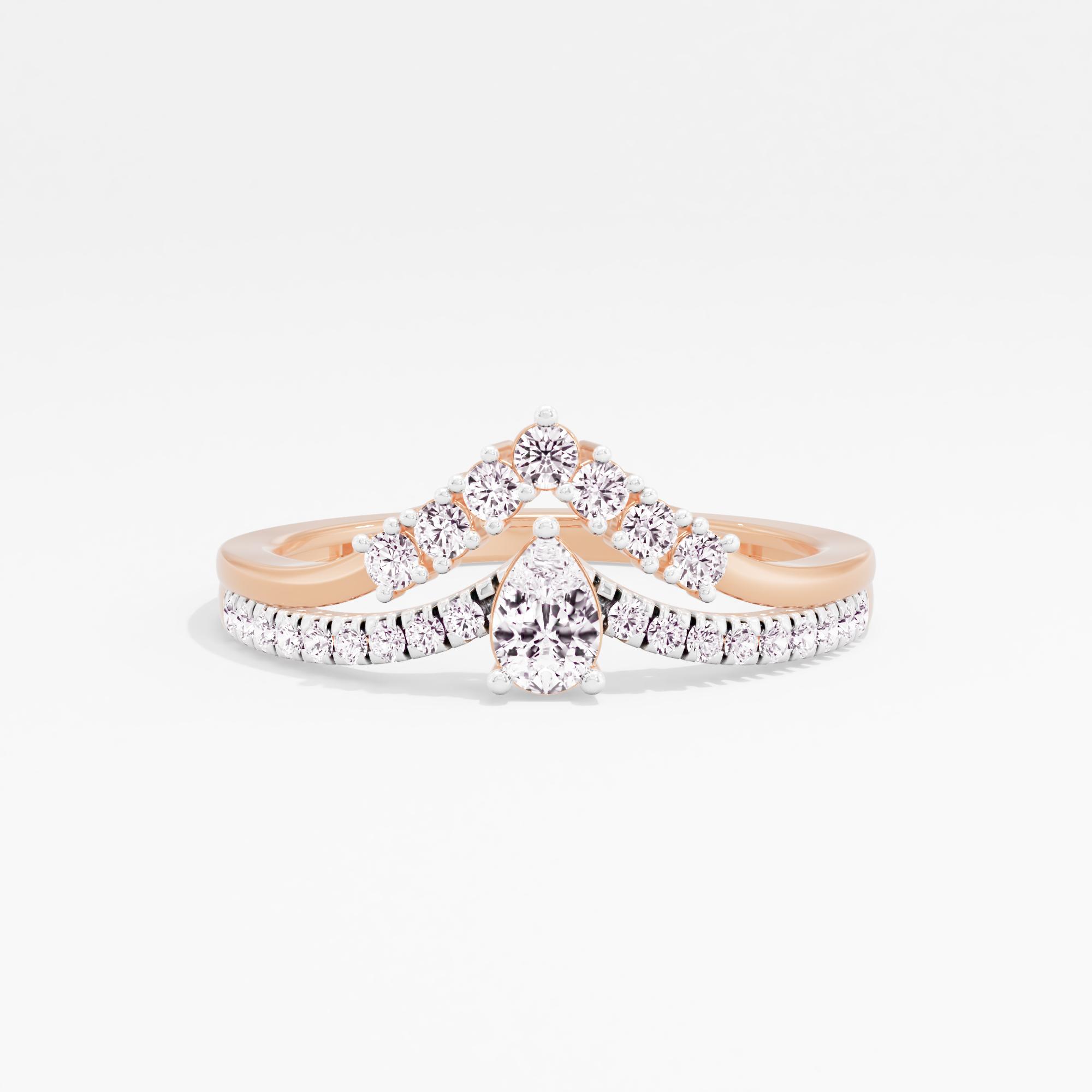 Serene Ascent Solitaire Chevron Ring