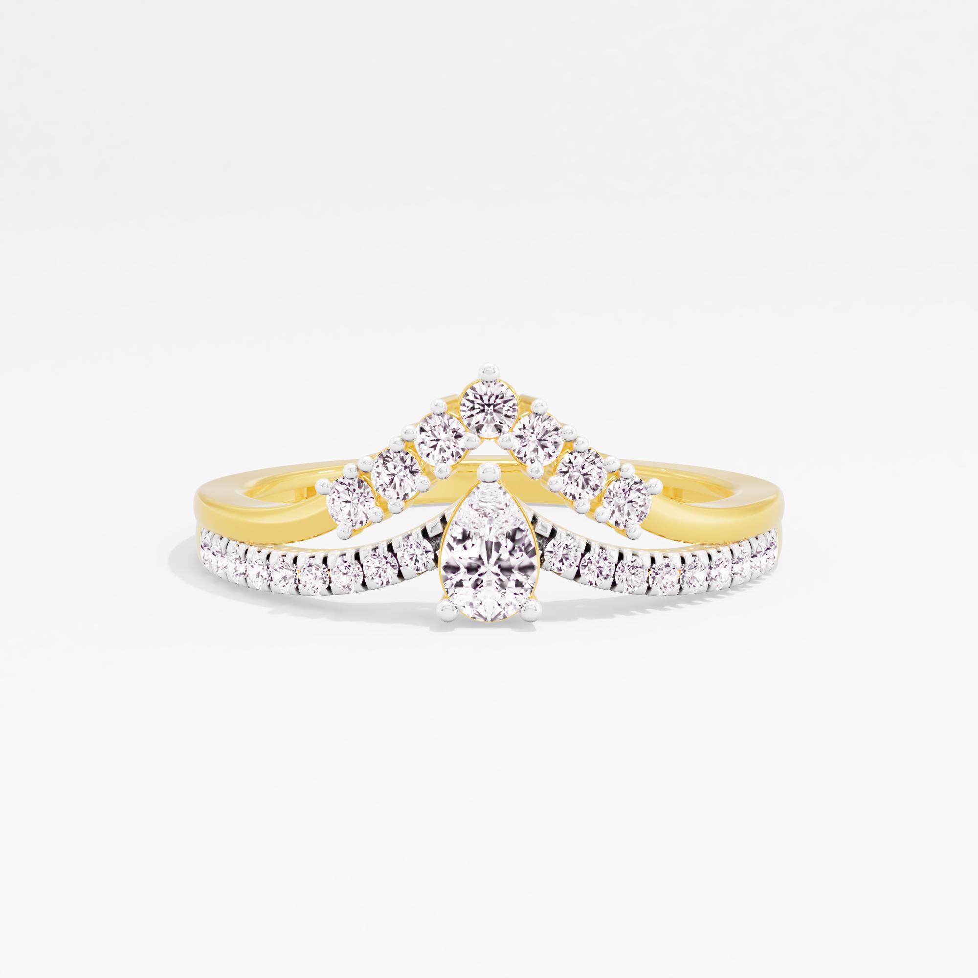 Serene Ascent Solitaire Chevron Ring