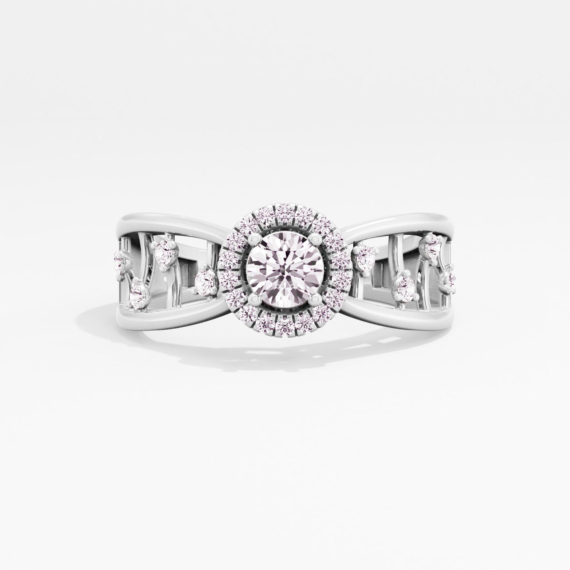 Midnight Cascade Halo Ring