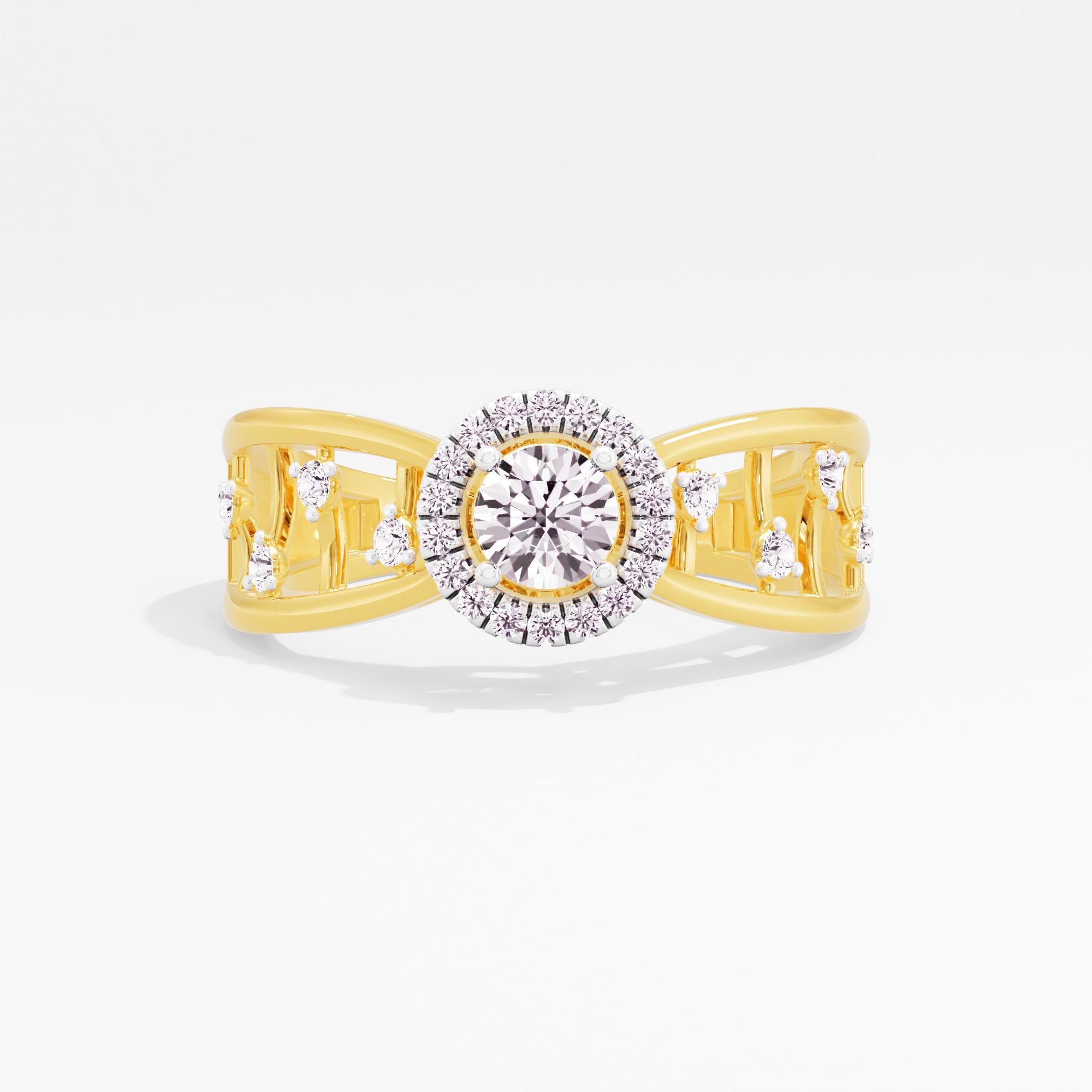 Midnight Cascade Halo Ring
