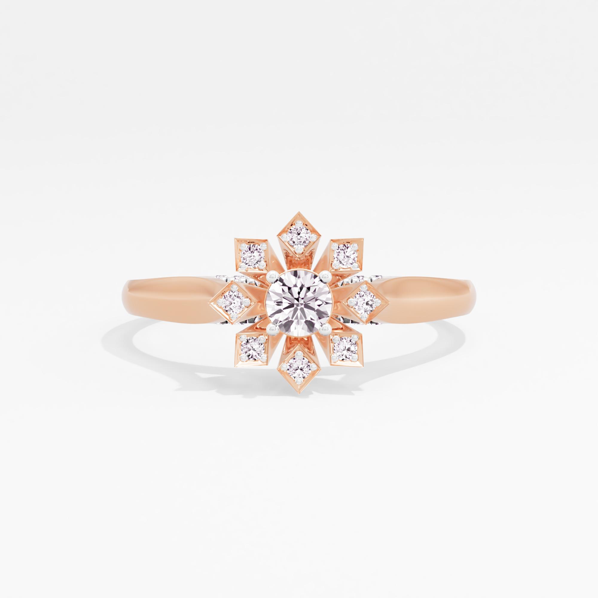 Floret Halo Solitaire Ring