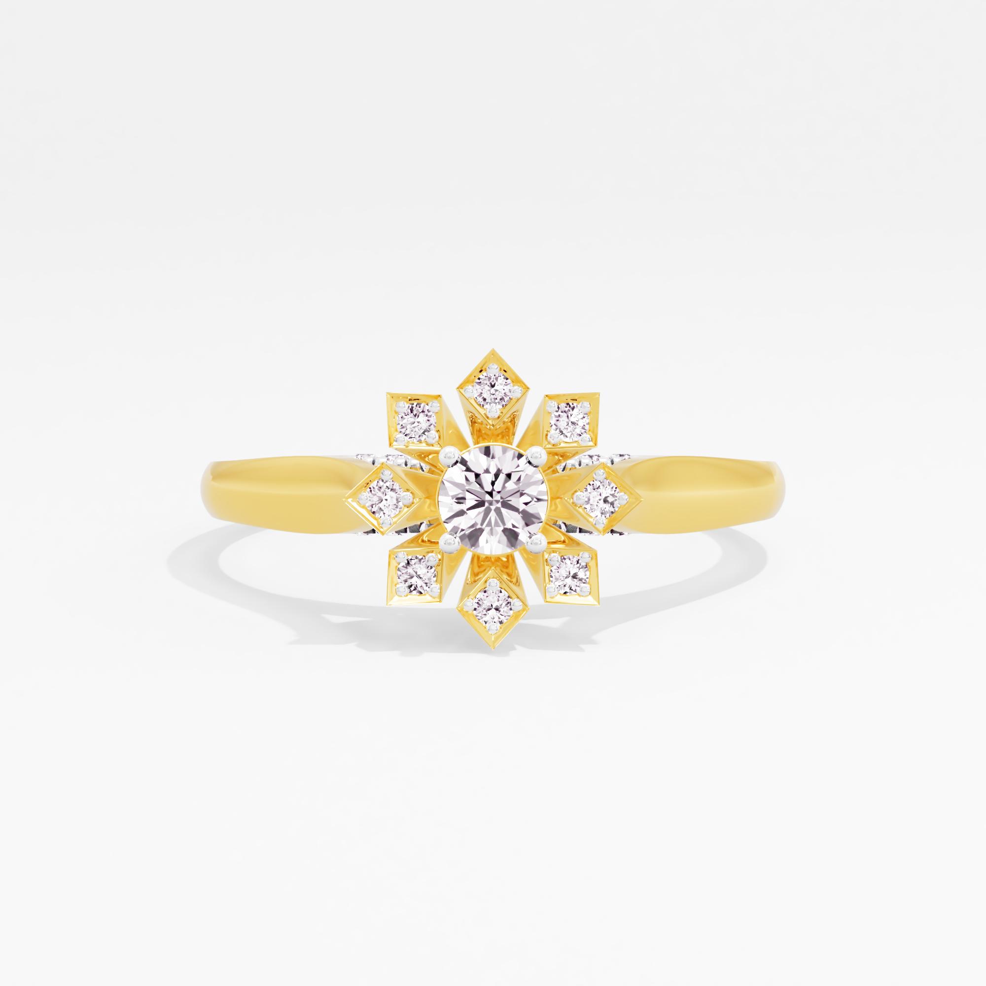 Floret Halo Solitaire Ring