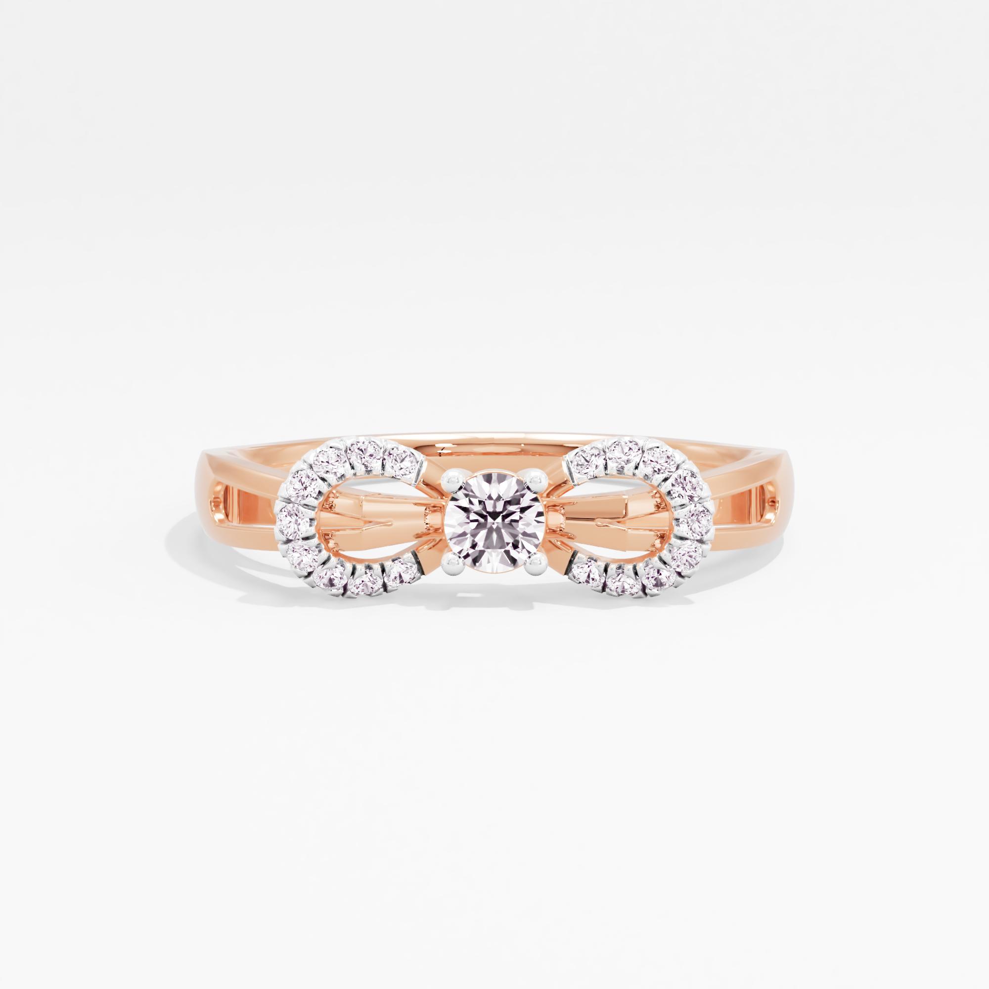 Glowing Bow Solitaire Ring