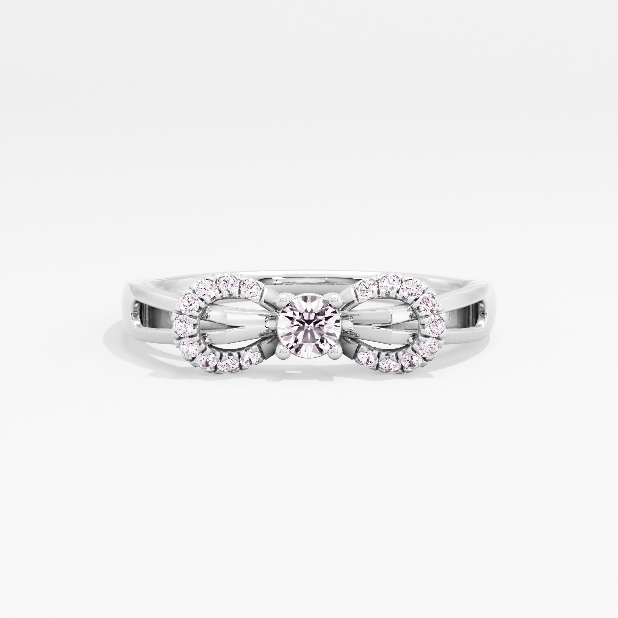 Glowing Bow Solitaire Ring