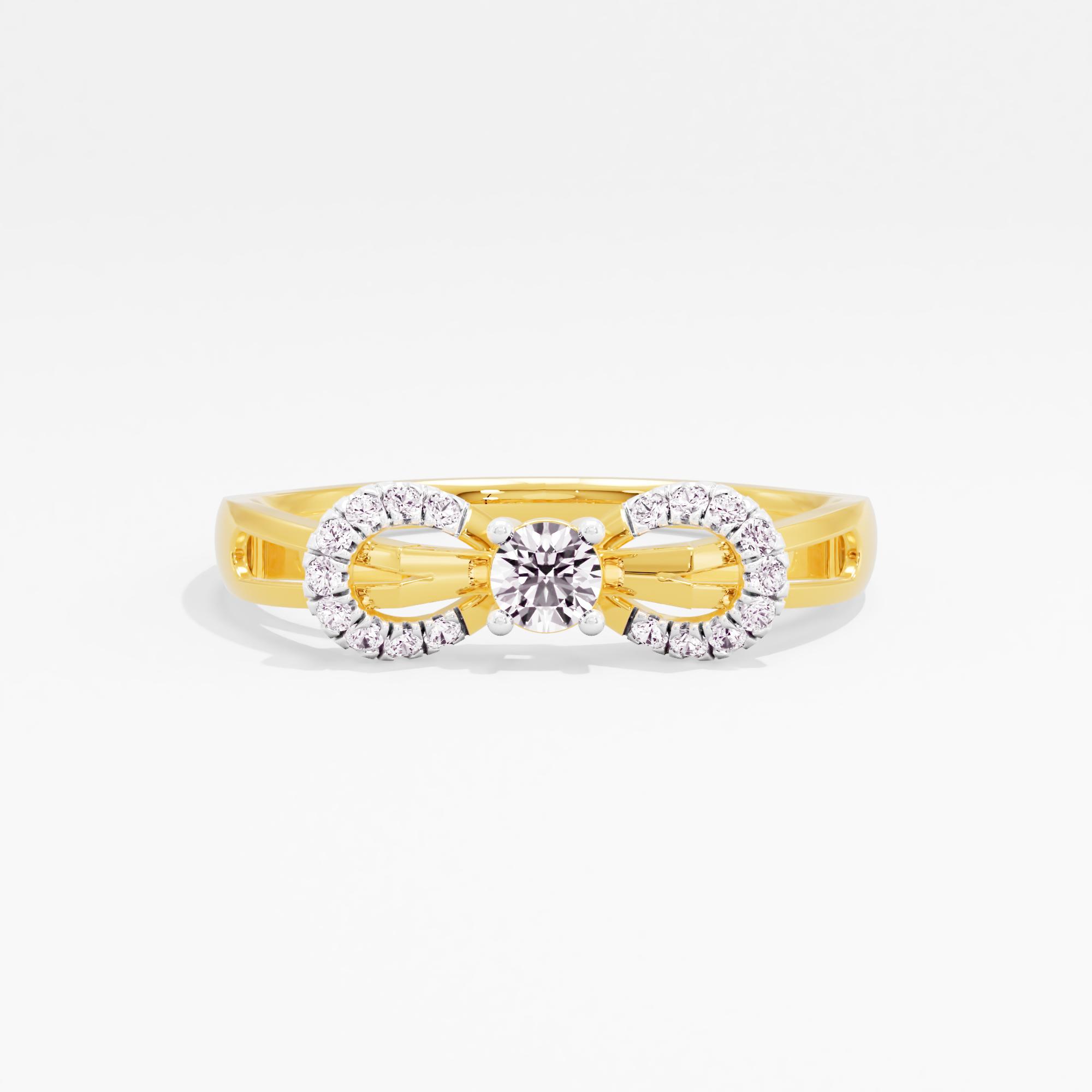 Glowing Bow Solitaire Ring