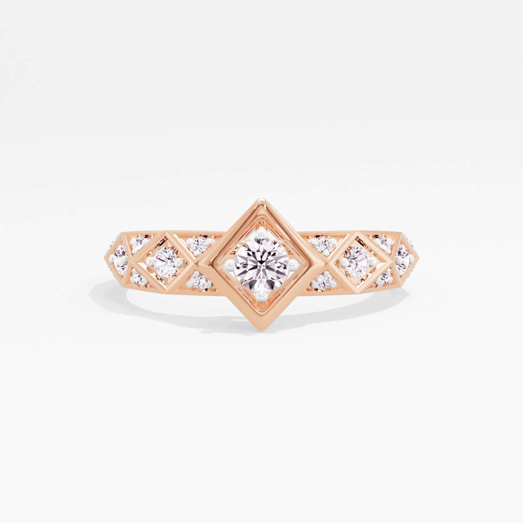CrossFacet Solitaire Ring