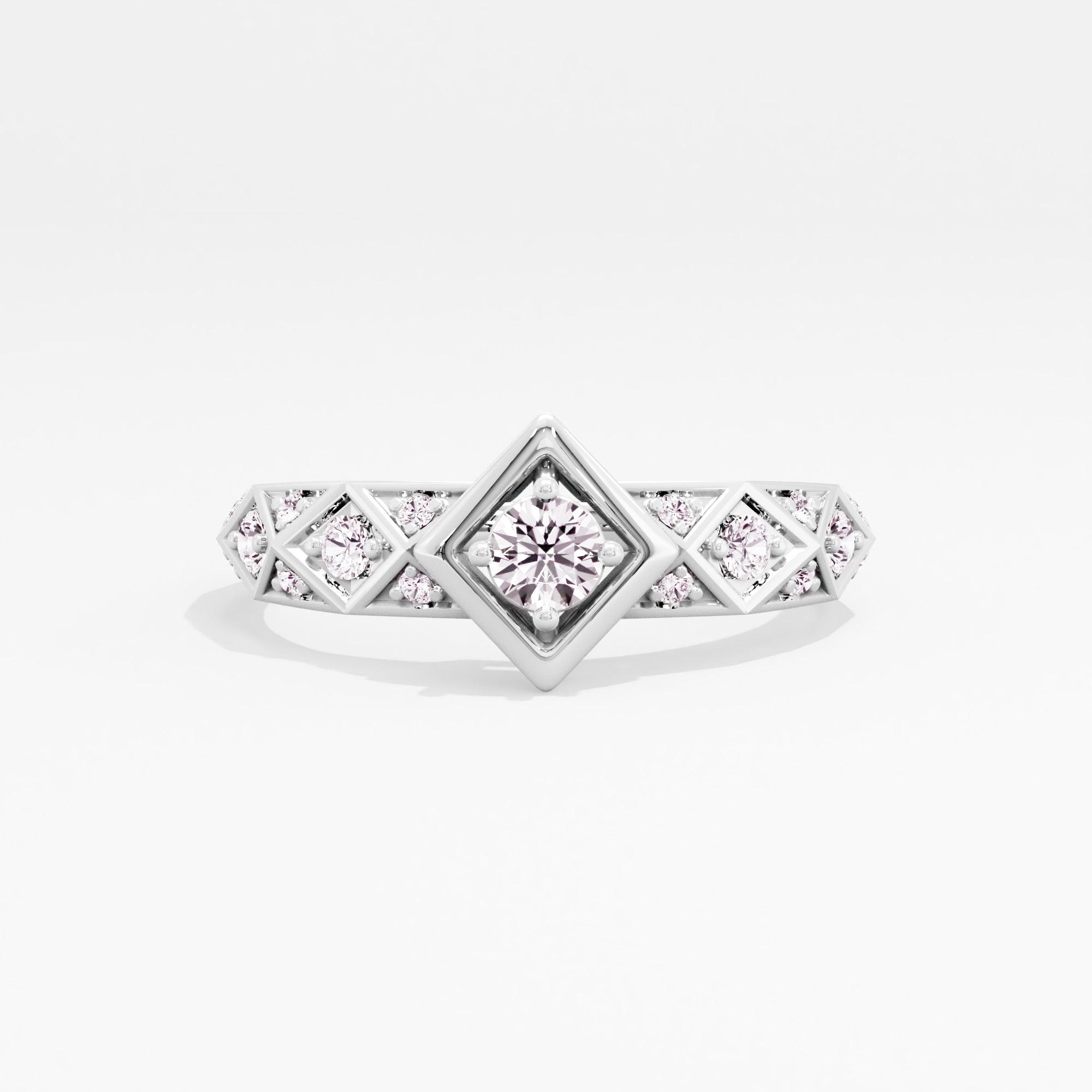 CrossFacet Solitaire Ring