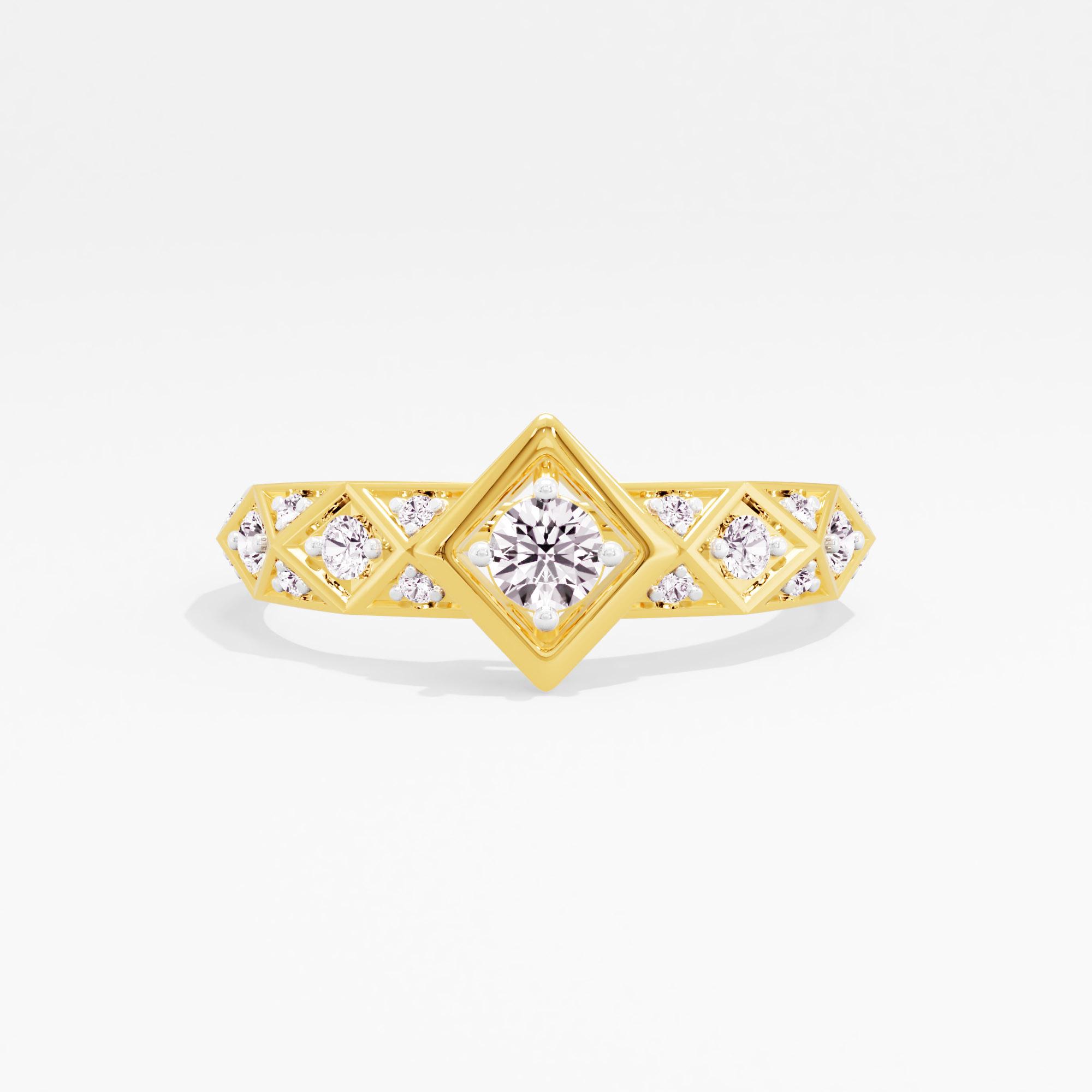 CrossFacet Solitaire Ring