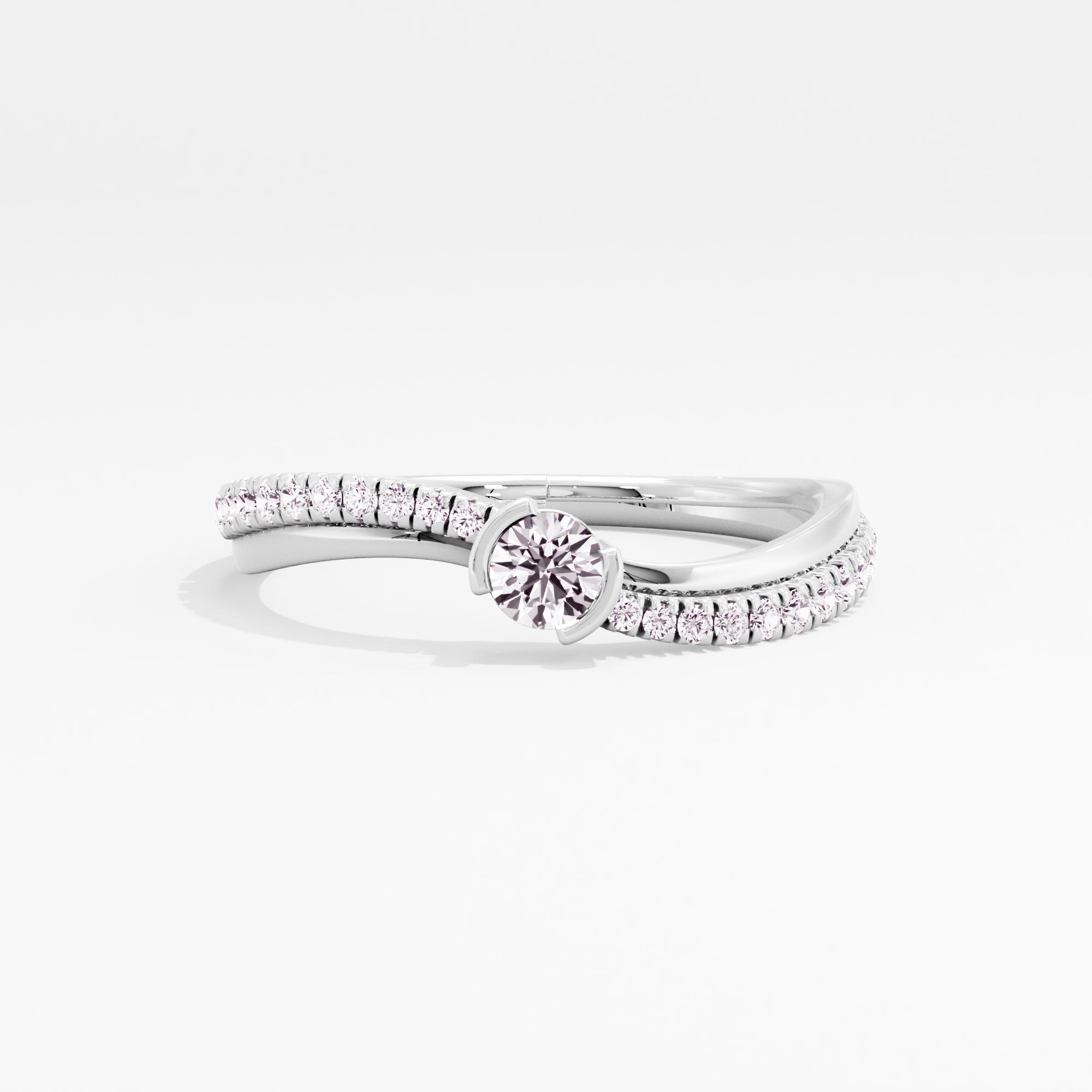 Stellar Wave Solitaire Ring