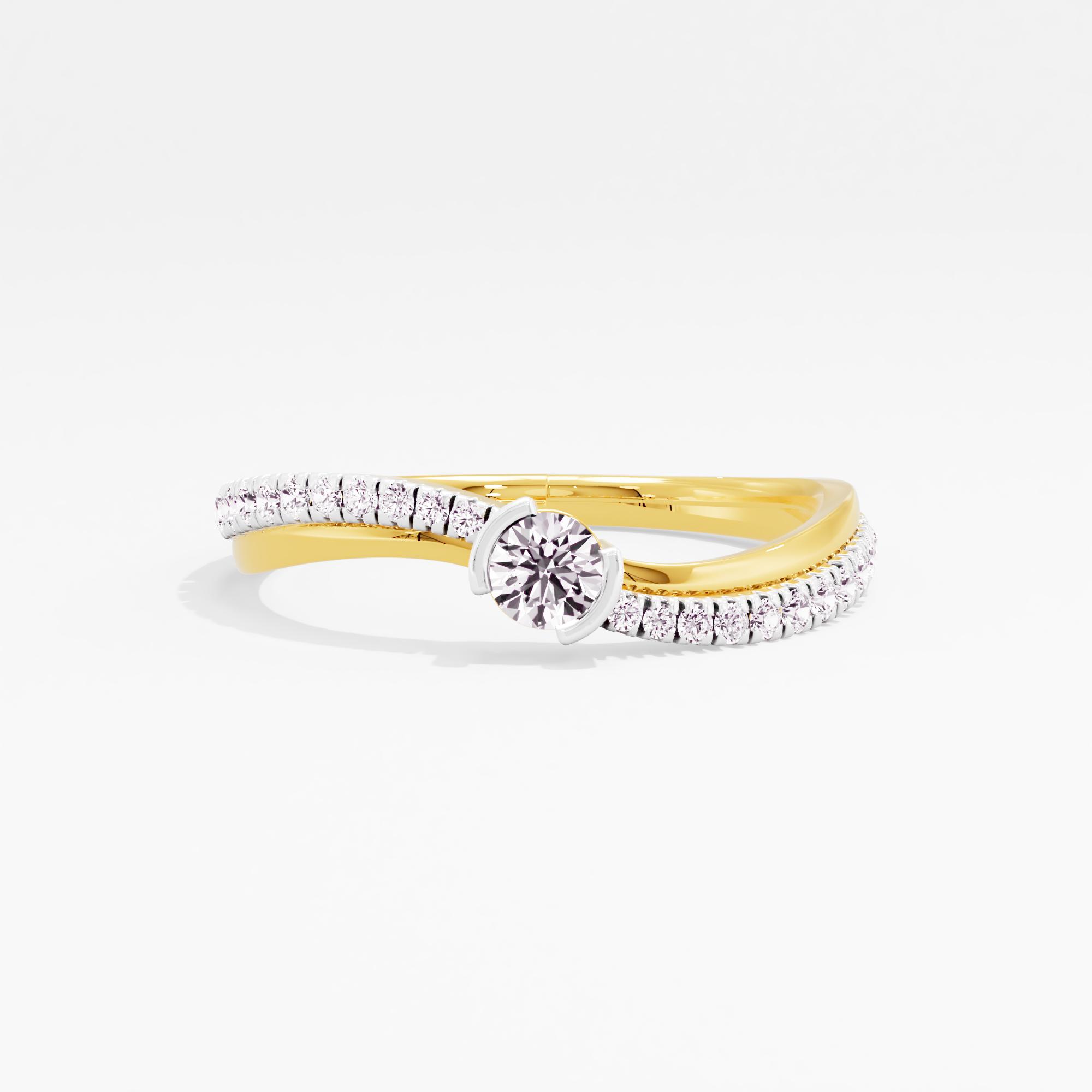Stellar Wave Solitaire Ring