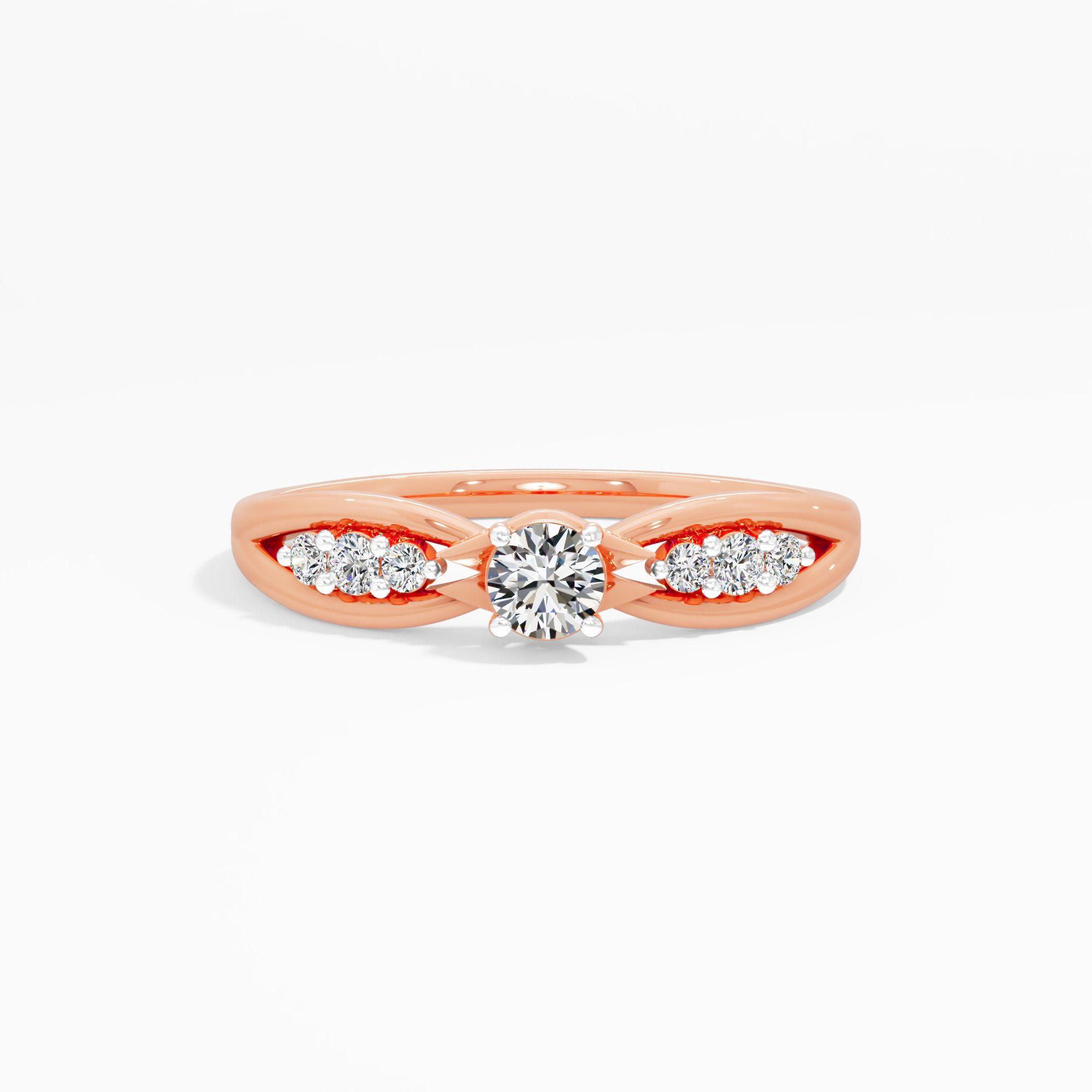 Crisscross Spark Solitaire Diamond Ring