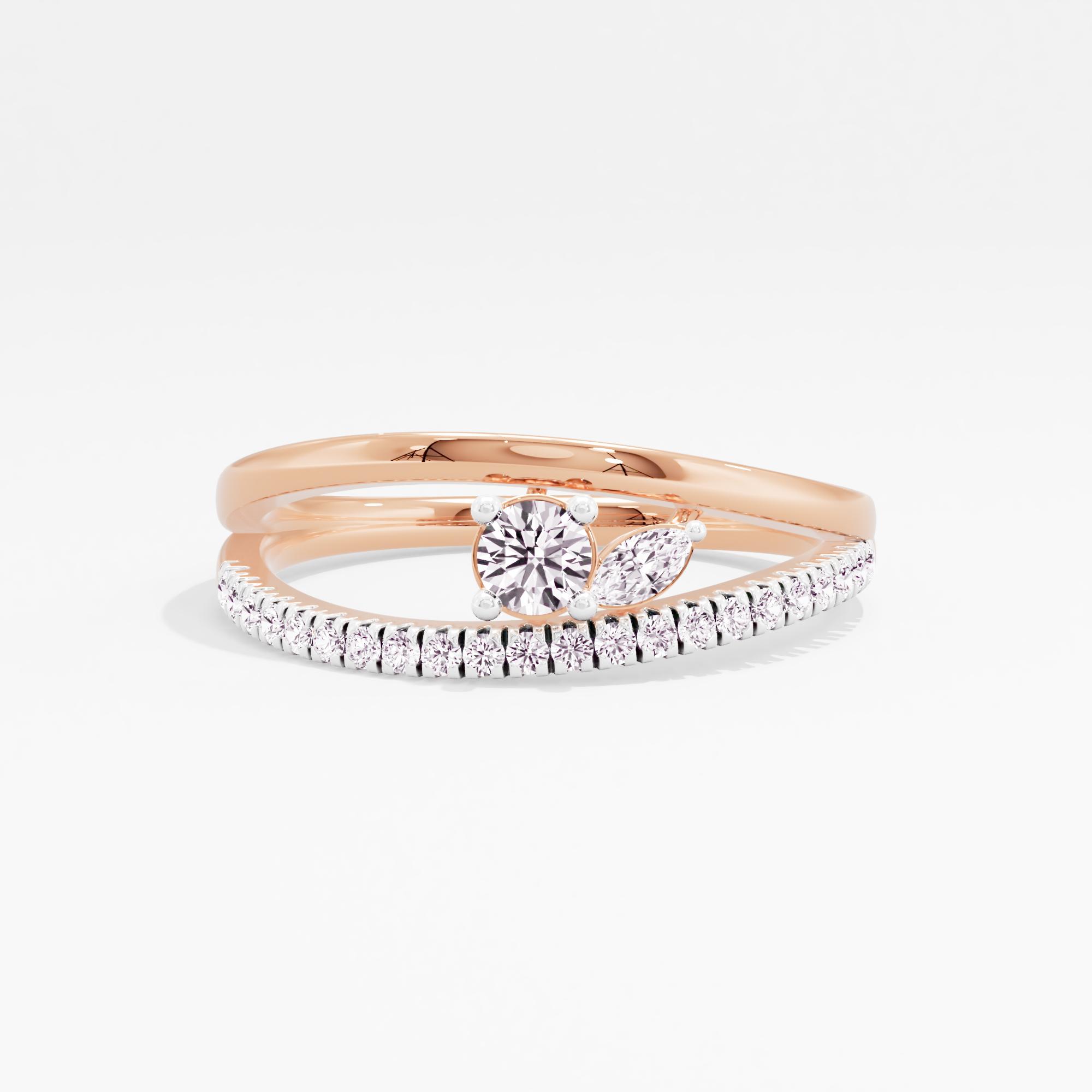 You And Me 2 Stone Crossover Ring