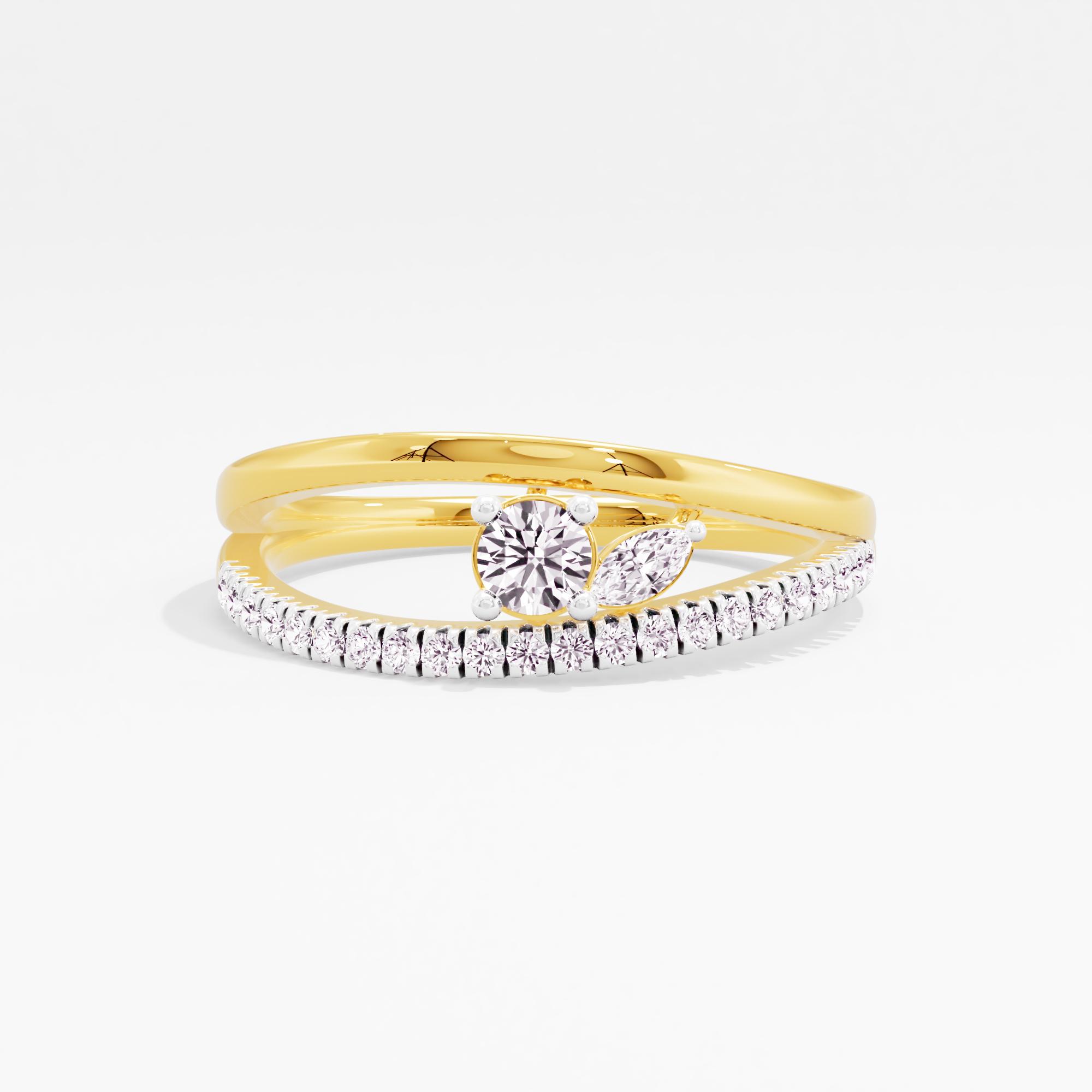 You And Me 2 Stone Crossover Ring