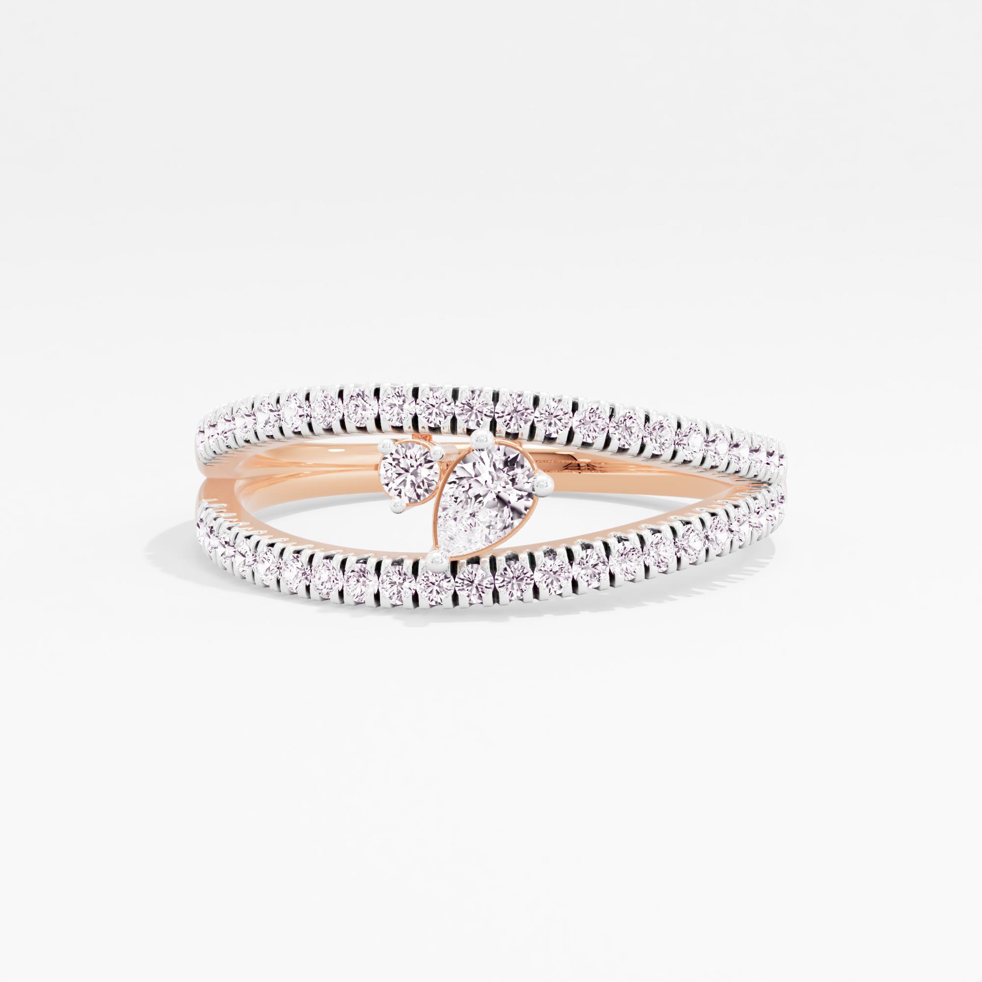 Modern Romance 2 Stone Crossover Ring