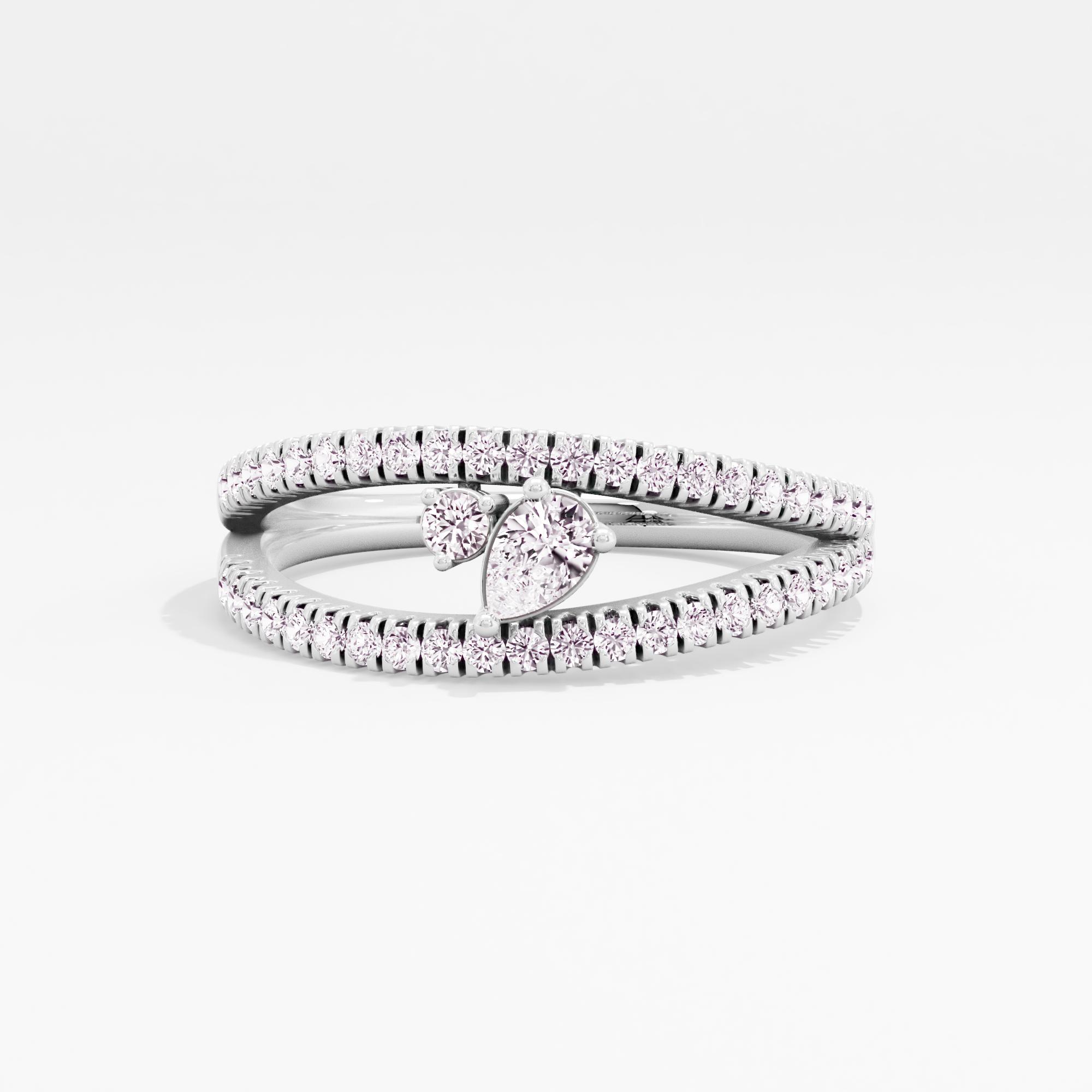 Modern Romance 2 Stone Crossover Ring