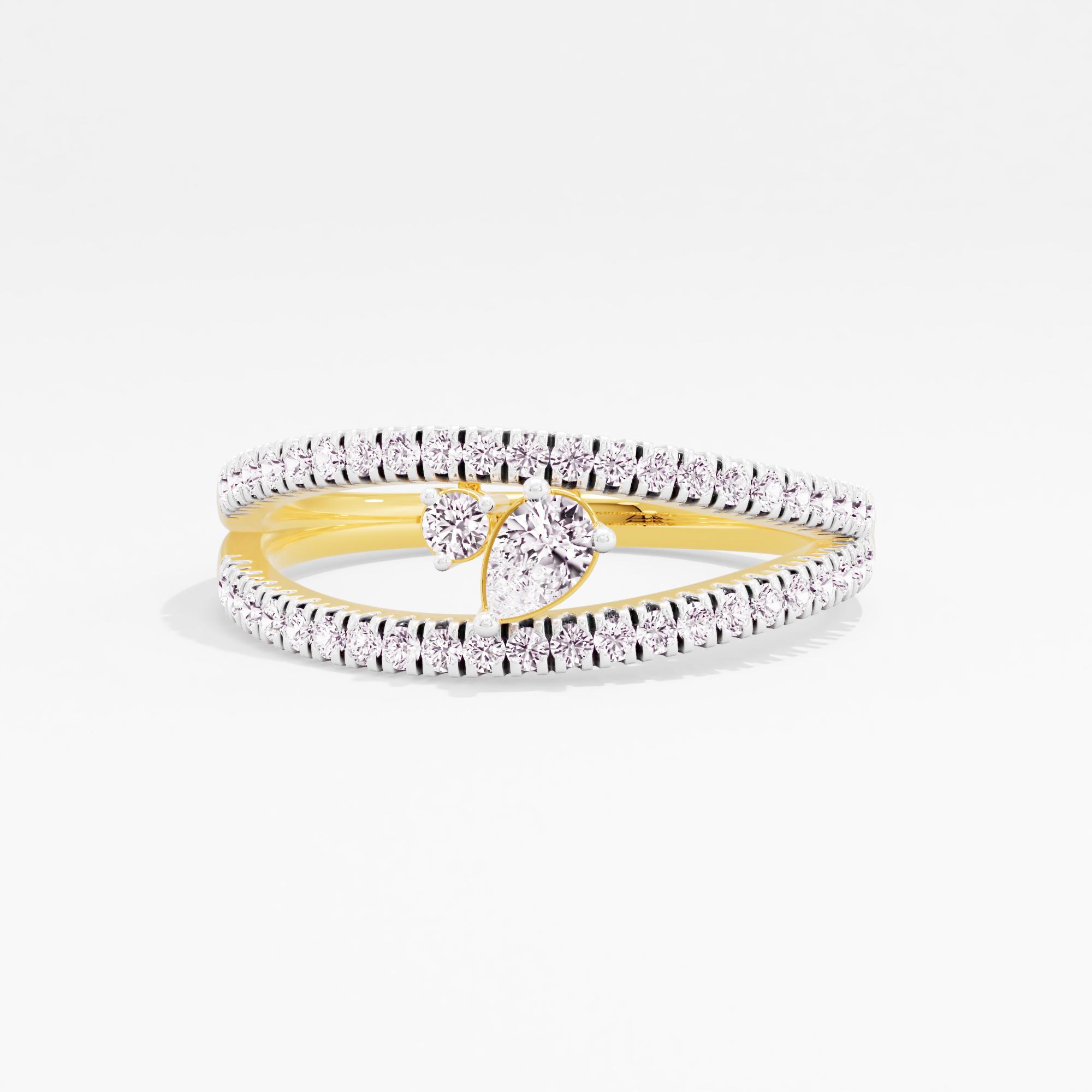 Modern Romance 2 Stone Crossover Ring