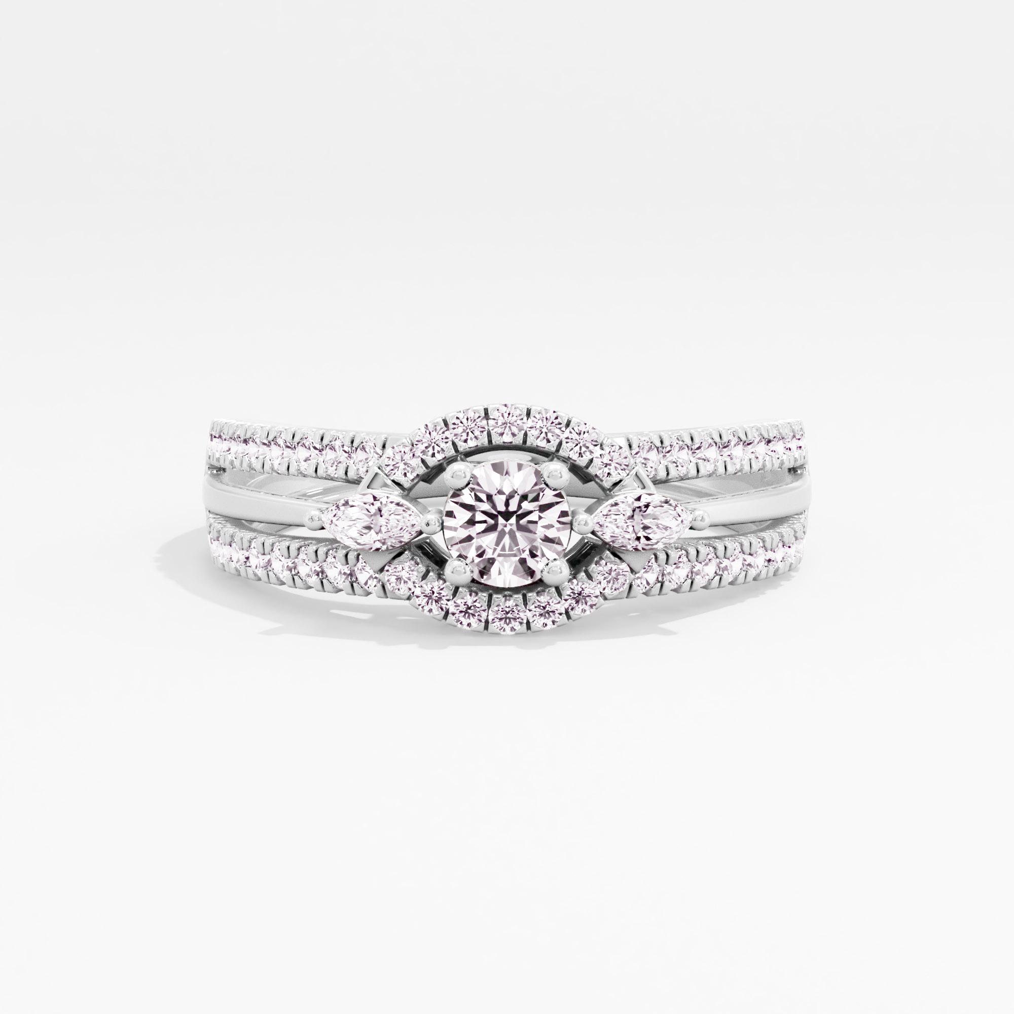 TriLuminous Prisma Three Stone Ring