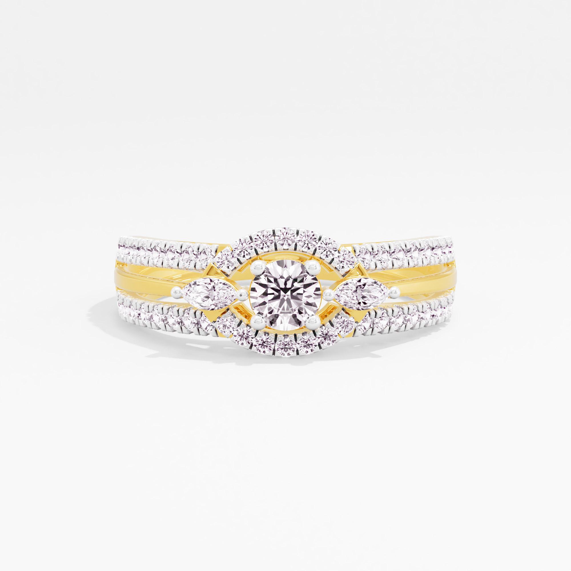 TriLuminous Prisma Three Stone Ring