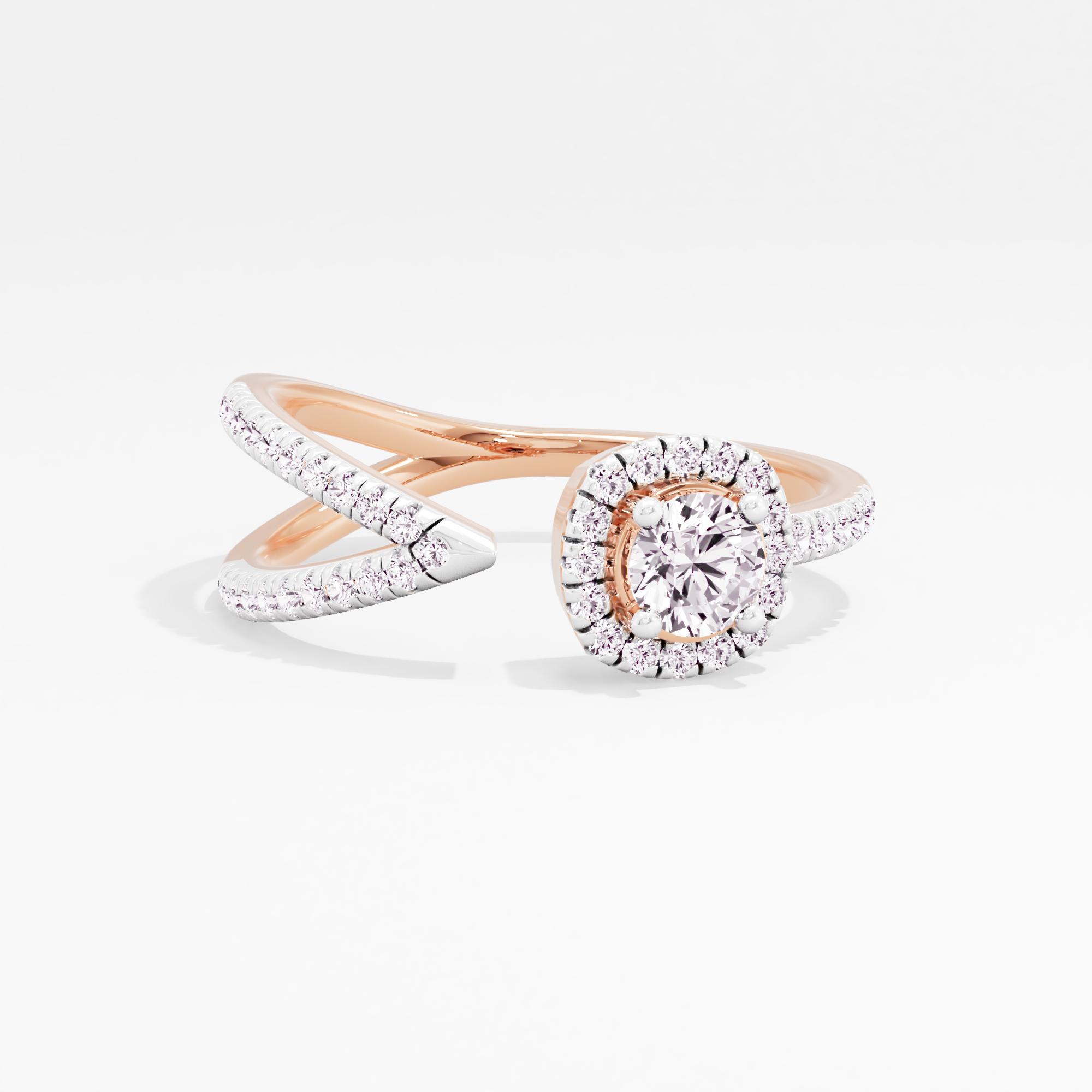 Facet Arc Halo Wrap Ring