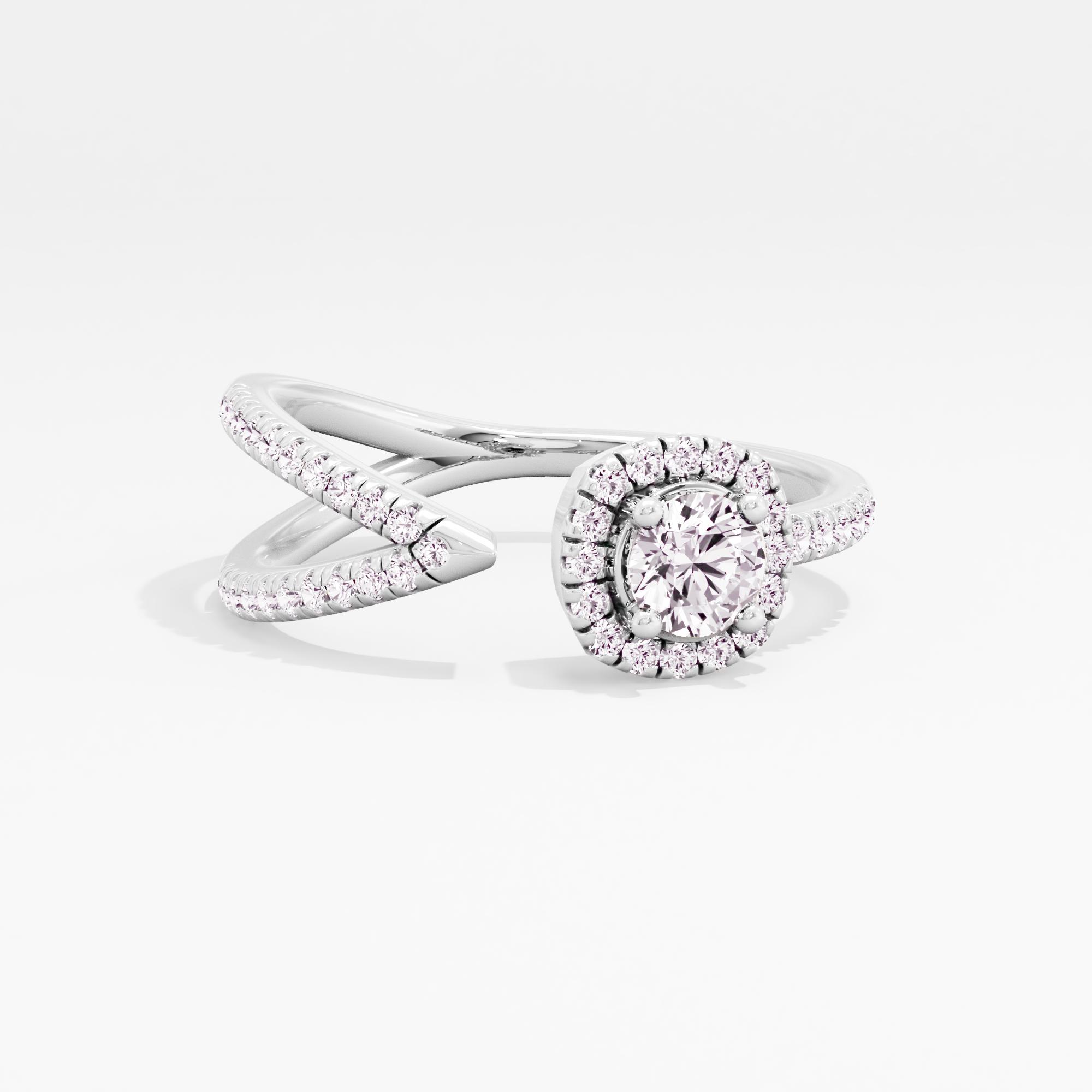 Facet Arc Halo Wrap Ring