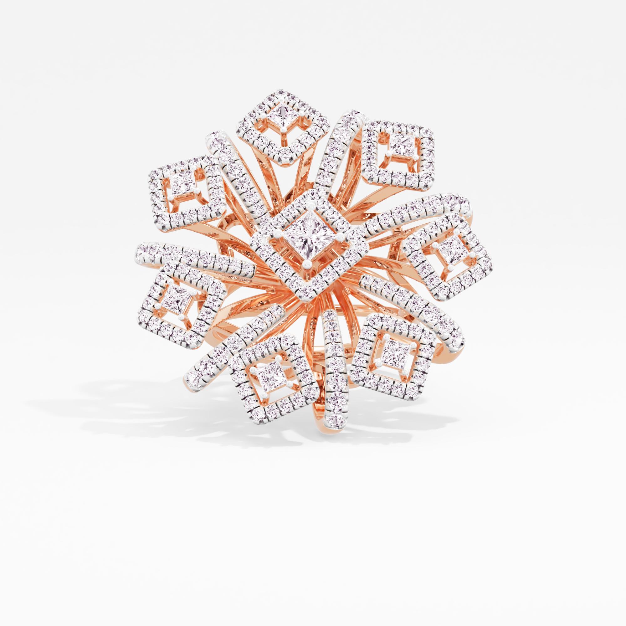Folded Radiance Halo Cocktail Ring