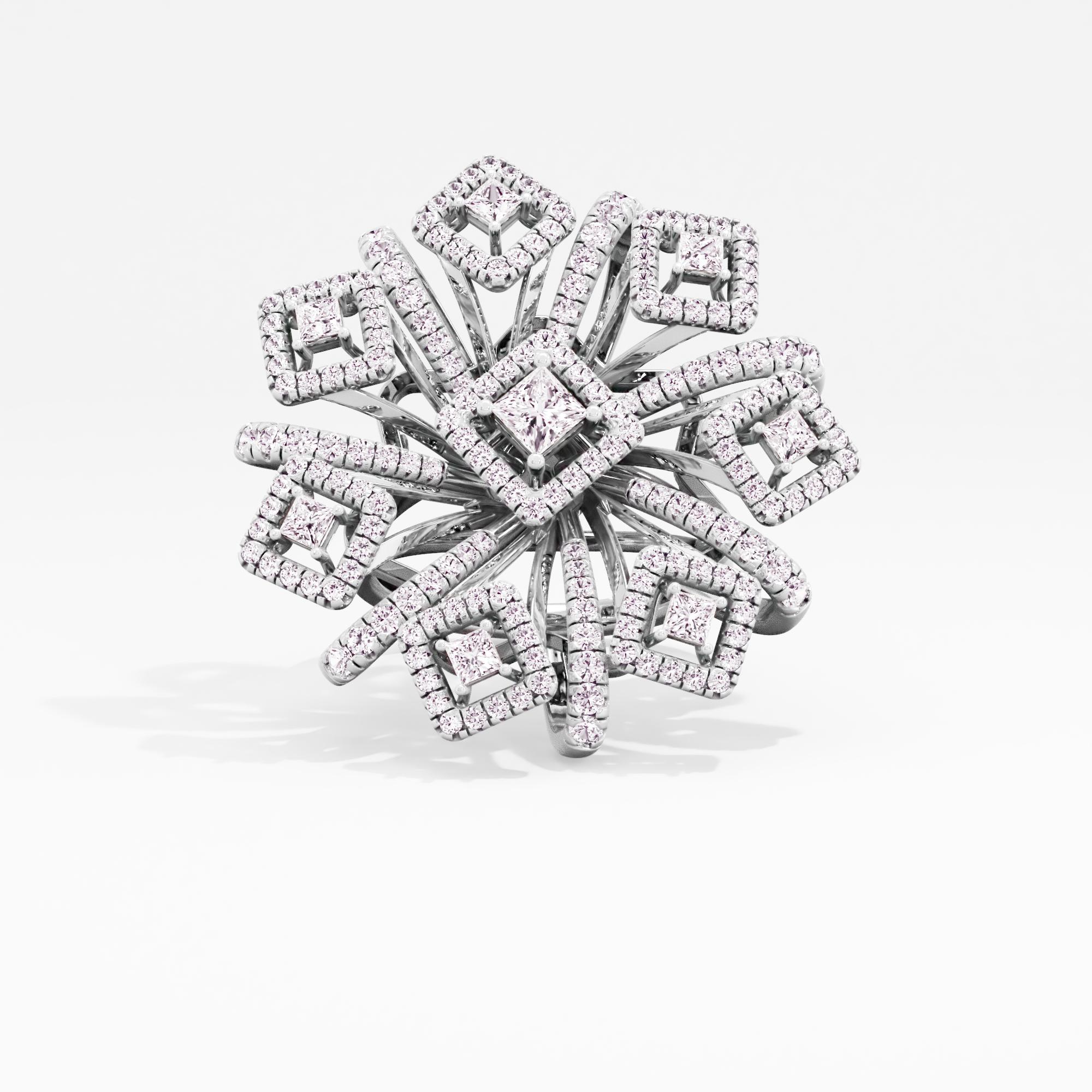 Folded Radiance Halo Cocktail Ring