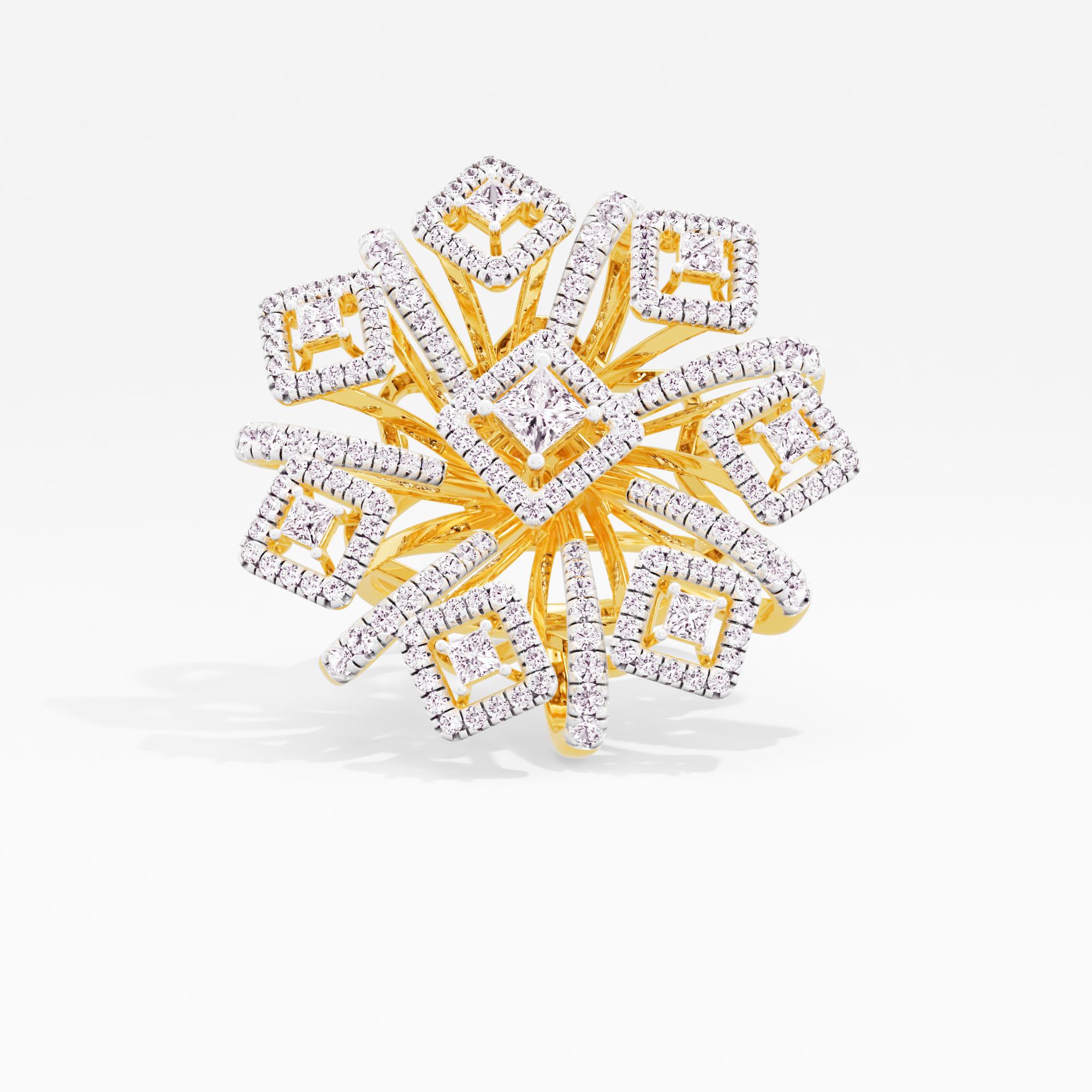 Folded Radiance Halo Cocktail Ring