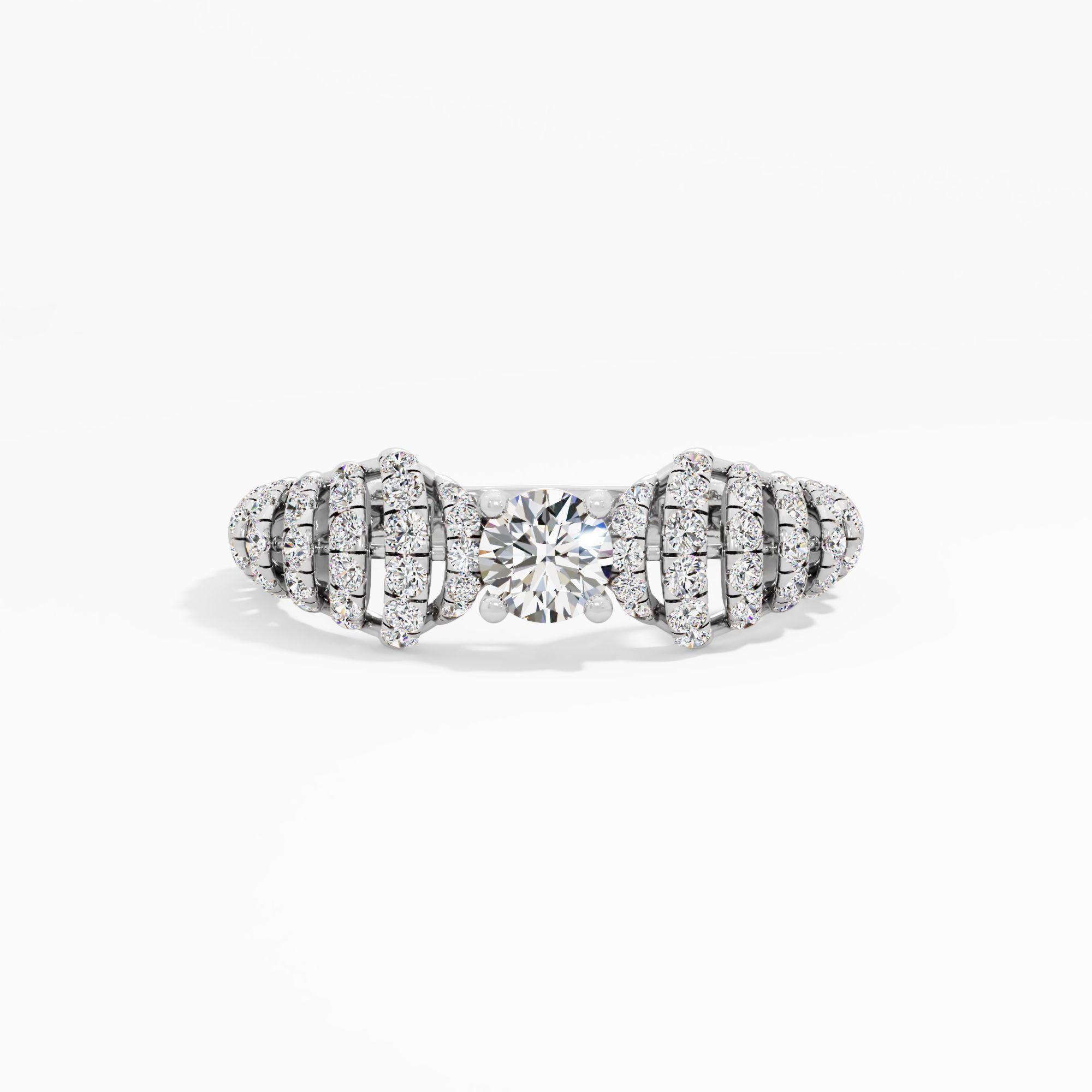 Radiant Cage Solitaire Diamond Ring