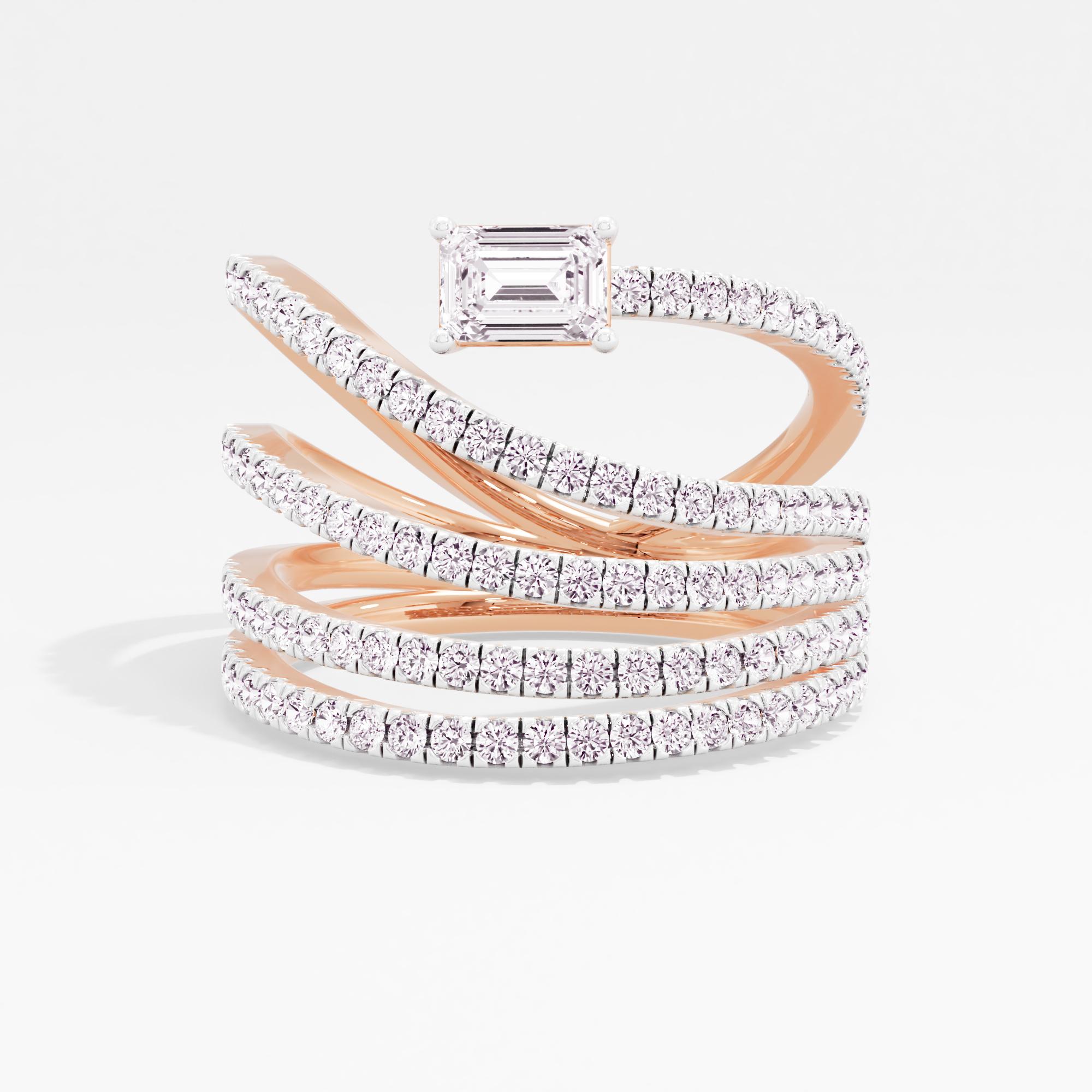Shimmer Cyclone Solitaire Wrap Ring