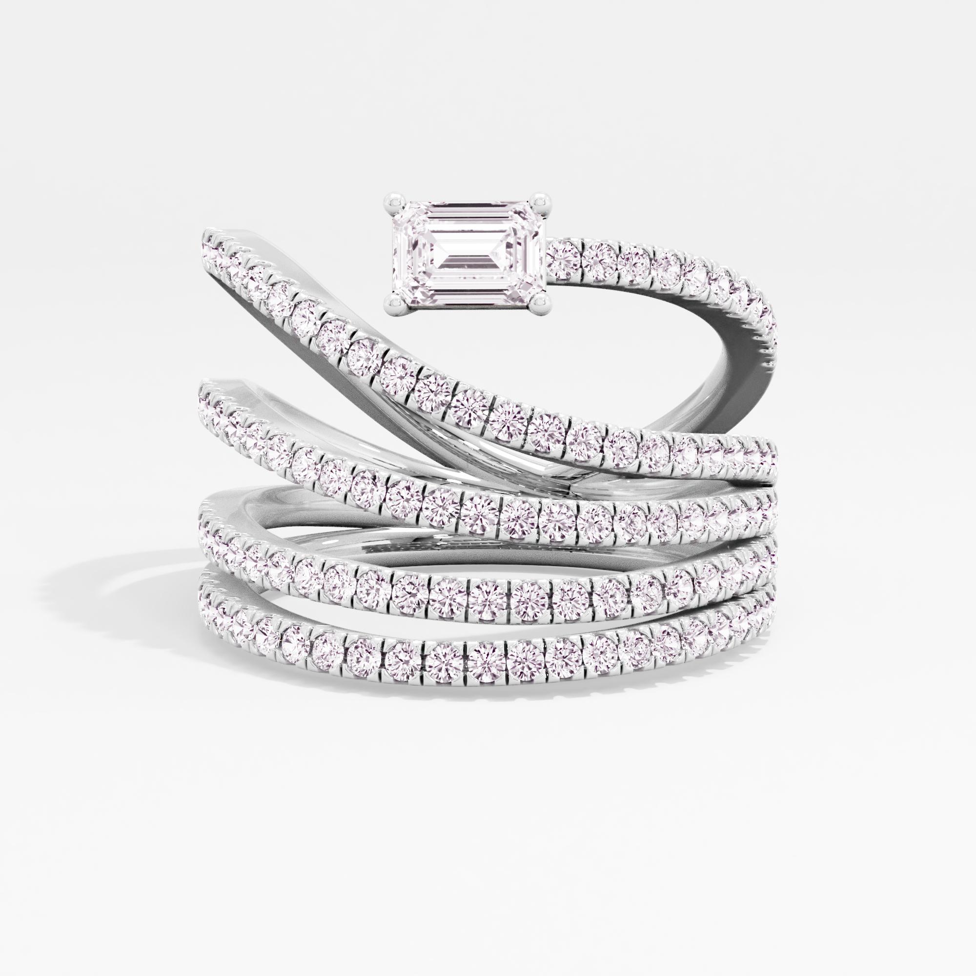 Shimmer Cyclone Solitaire Wrap Ring