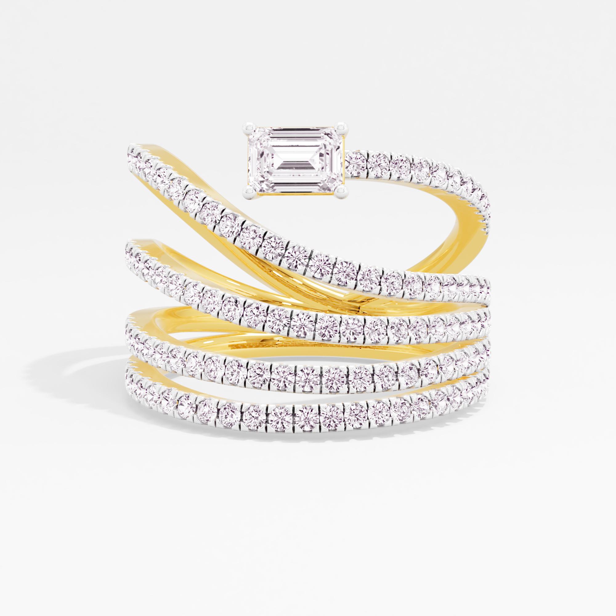 Shimmer Cyclone Solitaire Wrap Ring