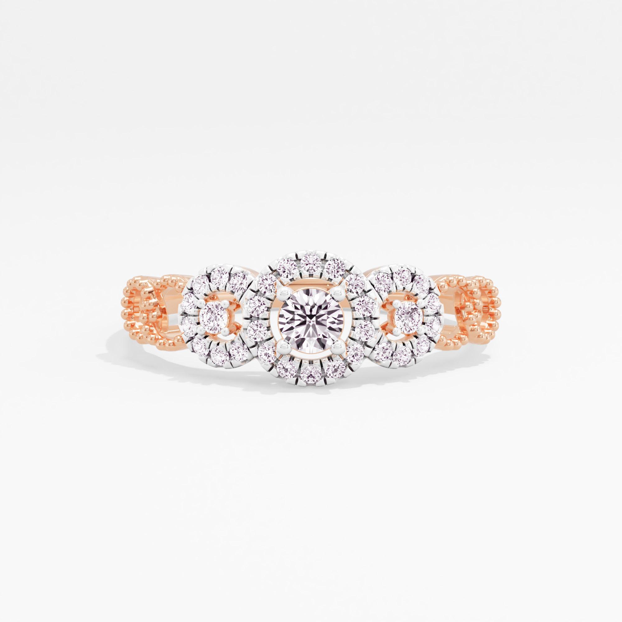 Loop Lush Three Stone Halo Ring