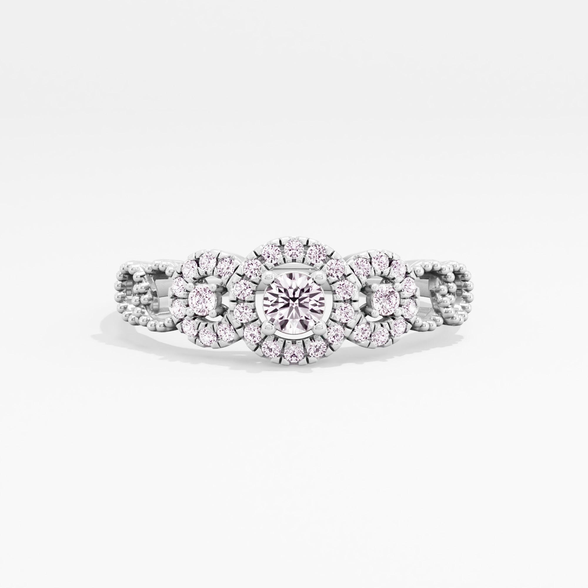 Loop Lush Three Stone Halo Ring