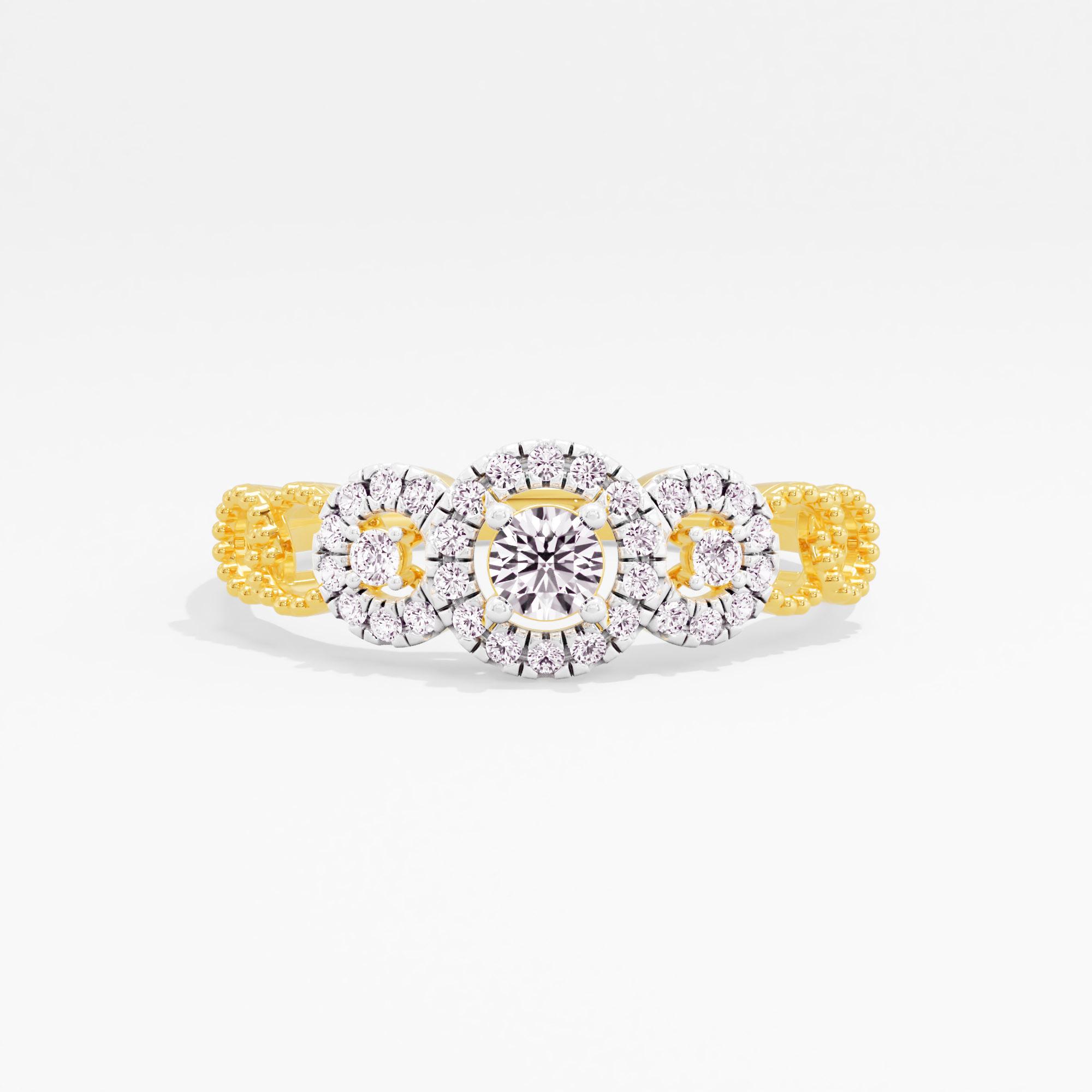 Loop Lush Three Stone Halo Ring